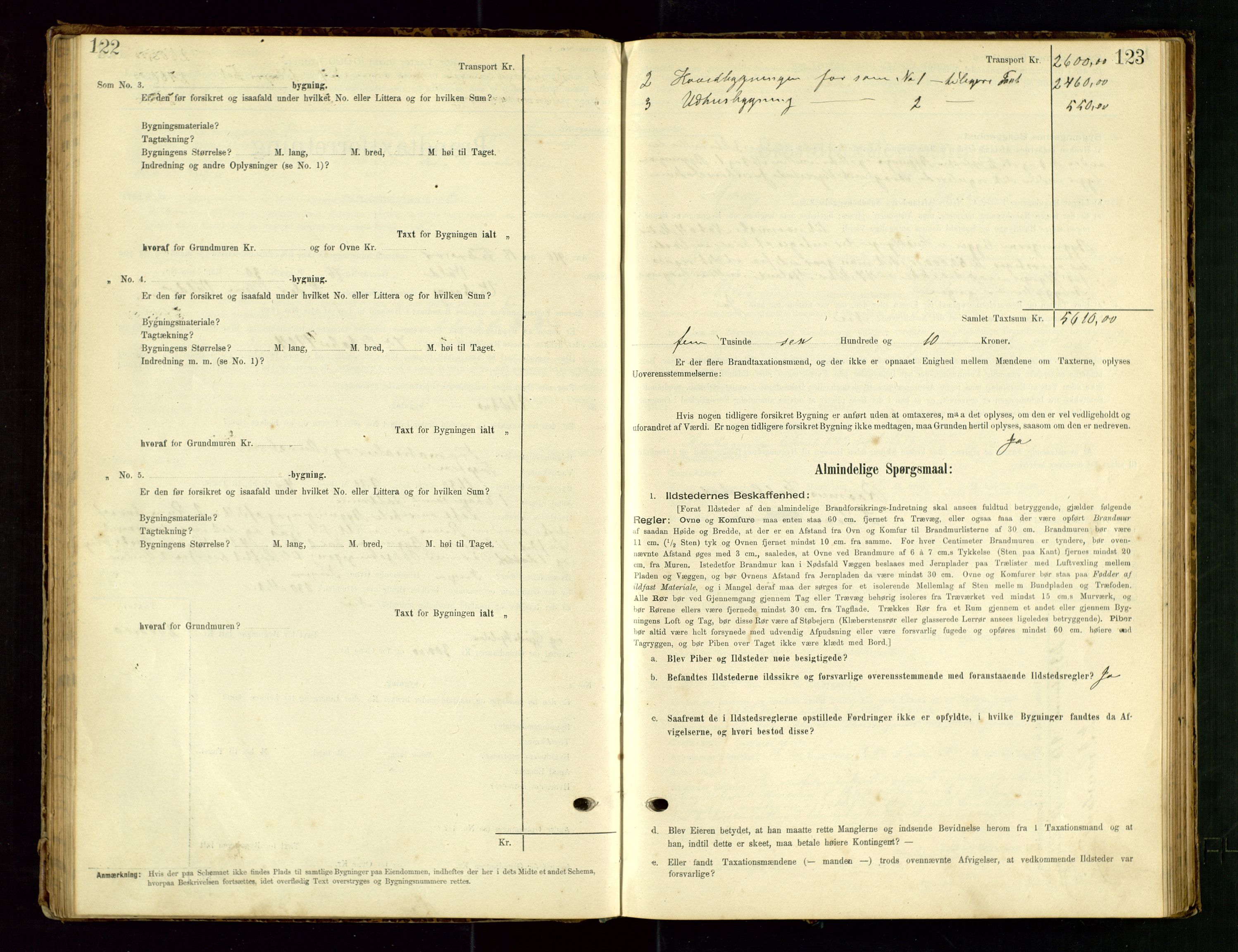 Hå lensmannskontor, SAST/A-100456/Goa/L0003: Takstprotokoll (skjema), 1895-1911, p. 122-123