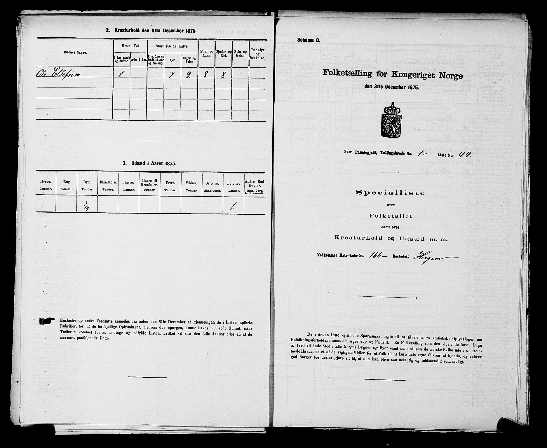 SAKO, 1875 census for 0633P Nore, 1875, p. 145