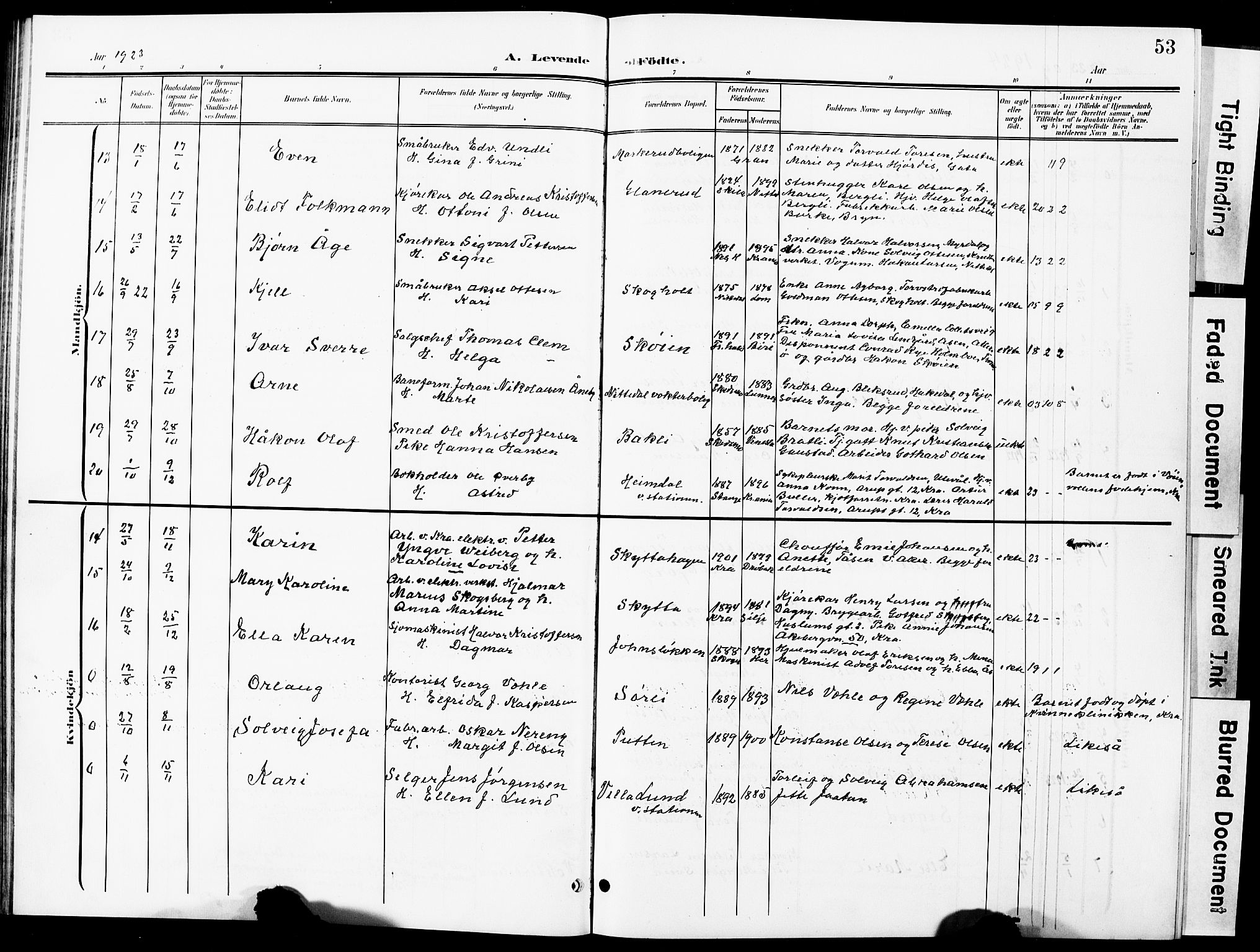 Nittedal prestekontor Kirkebøker, SAO/A-10365a/G/Ga/L0003: Parish register (copy) no. I 3, 1902-1929, p. 53