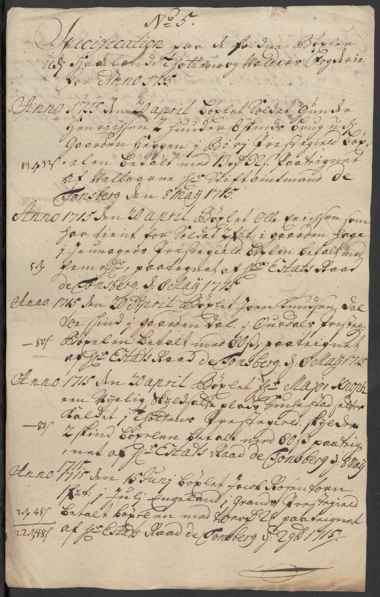 Rentekammeret inntil 1814, Reviderte regnskaper, Fogderegnskap, RA/EA-4092/R18/L1314: Fogderegnskap Hadeland, Toten og Valdres, 1715, p. 309