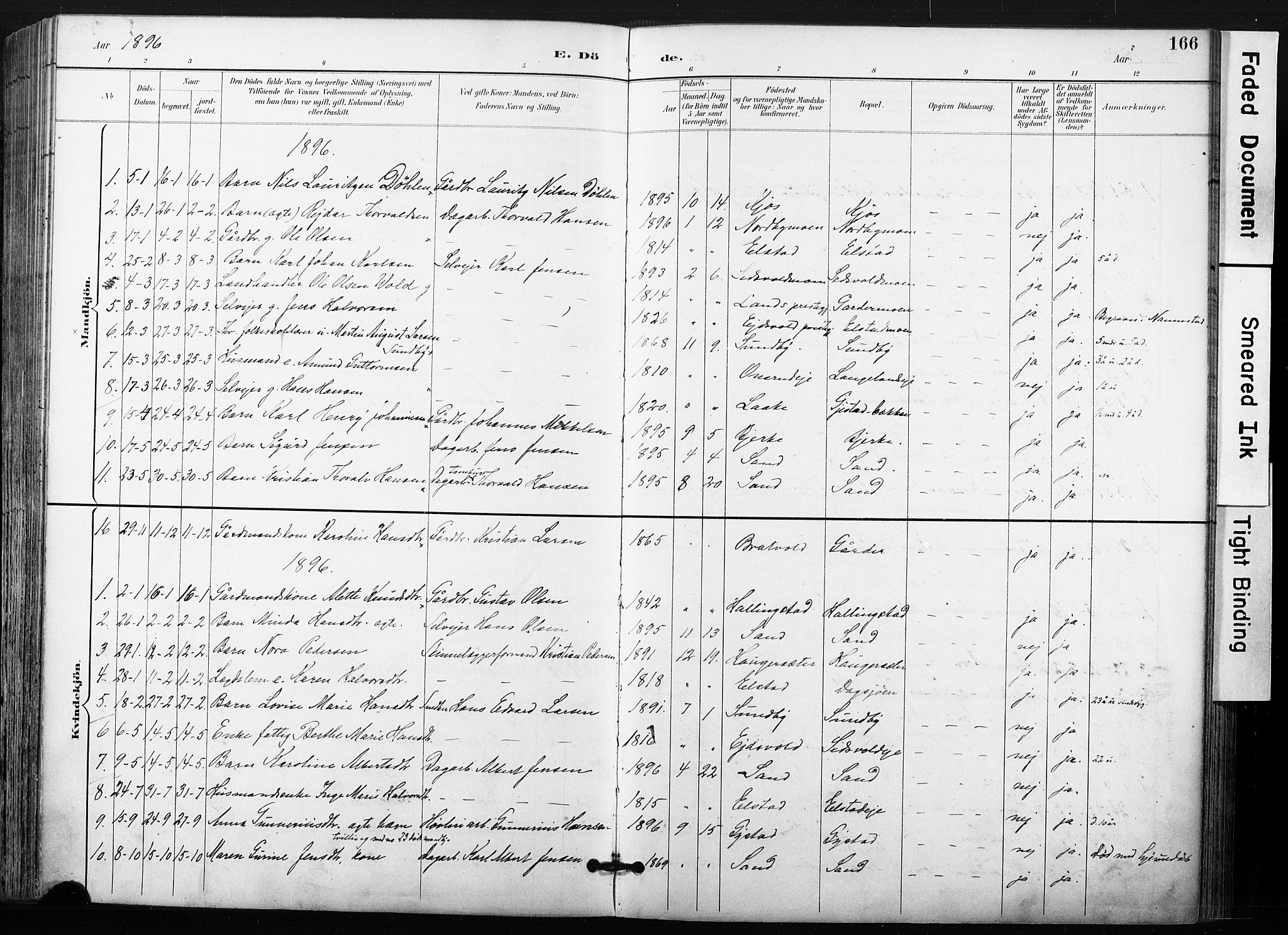 Ullensaker prestekontor Kirkebøker, AV/SAO-A-10236a/F/Fb/L0002: Parish register (official) no. II 2, 1894-1909, p. 166