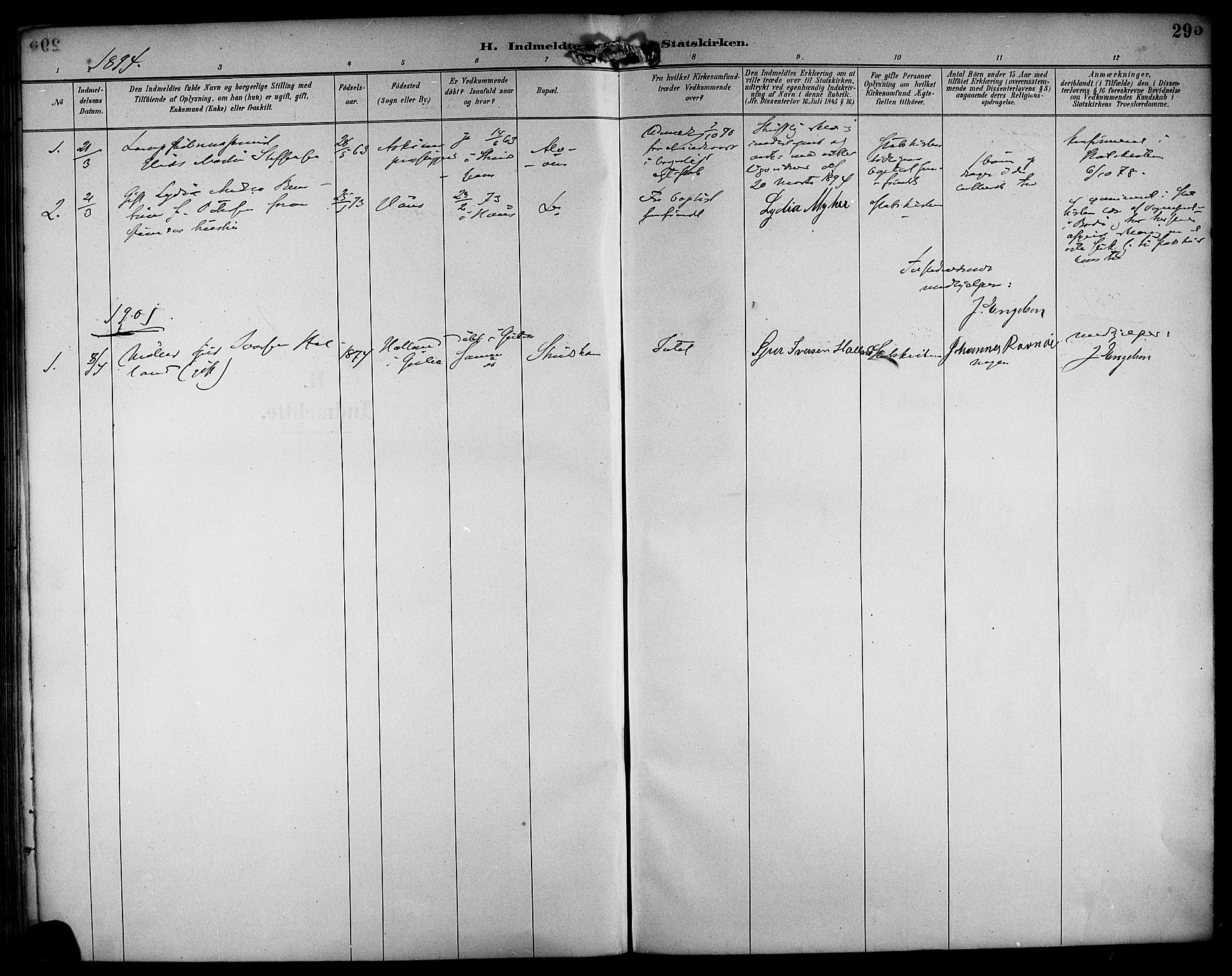 Askøy Sokneprestembete, SAB/A-74101/H/Ha/Haa/Haab/L0002: Parish register (official) no. B 2, 1889-1902, p. 295