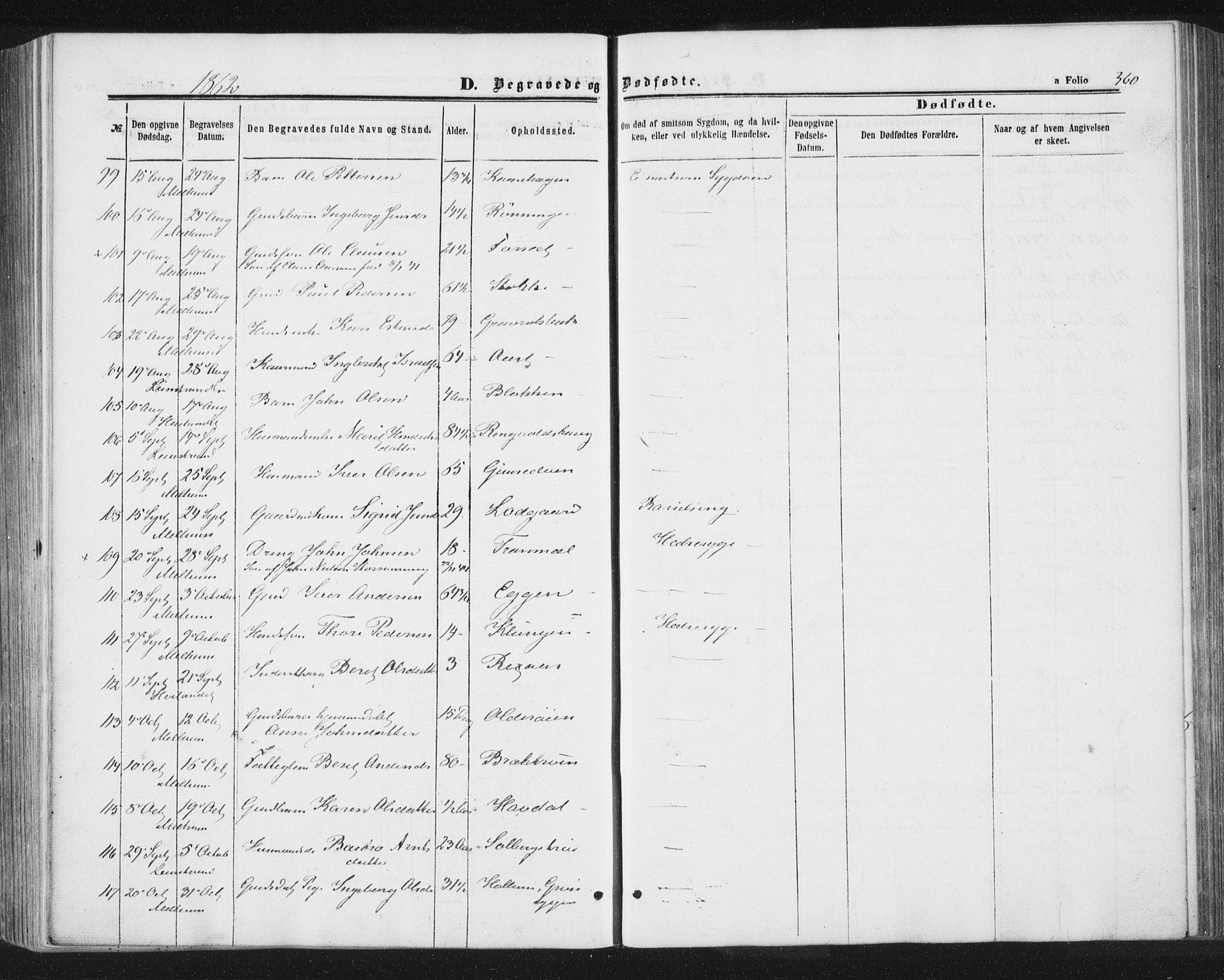 Ministerialprotokoller, klokkerbøker og fødselsregistre - Sør-Trøndelag, AV/SAT-A-1456/691/L1077: Parish register (official) no. 691A09, 1862-1873, p. 360