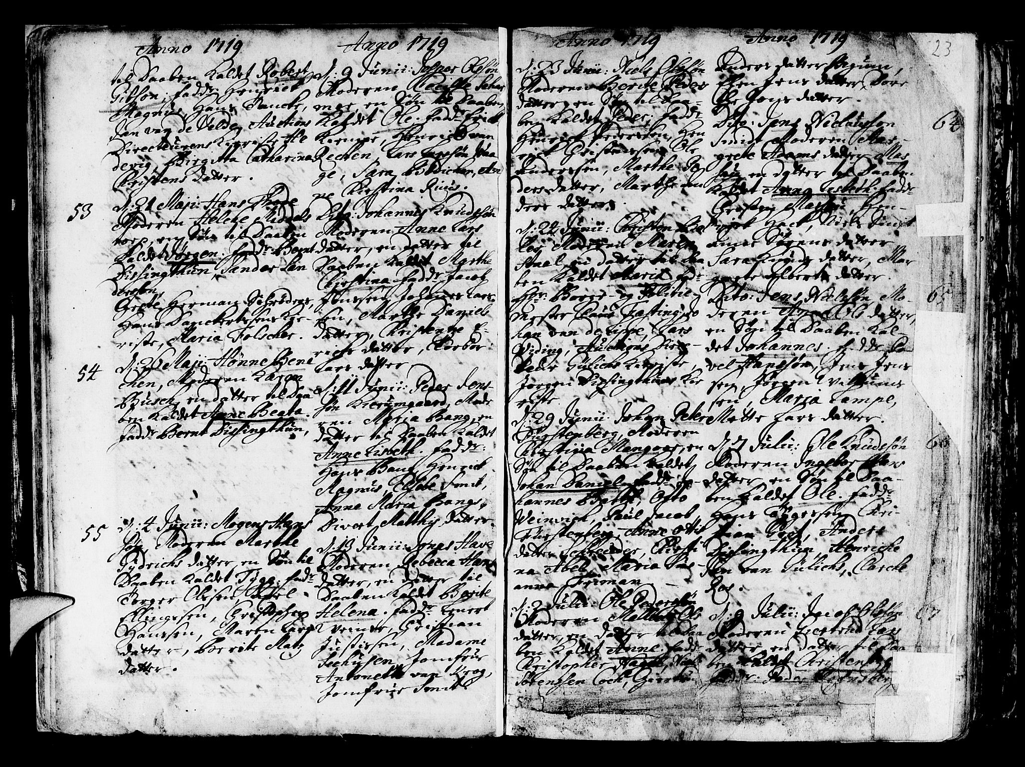 Nykirken Sokneprestembete, AV/SAB-A-77101/H/Haa/L0003: Parish register (official) no. A 3, 1717-1764, p. 23