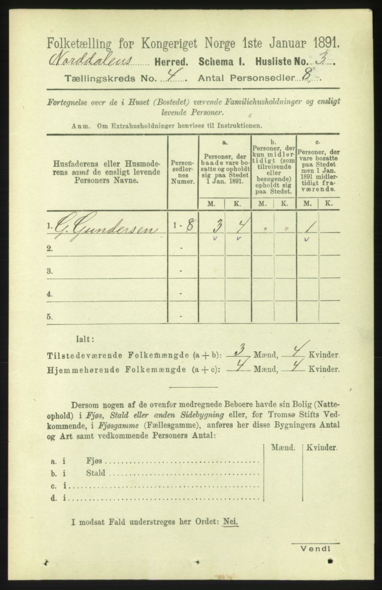 RA, 1891 census for 1524 Norddal, 1891, p. 752