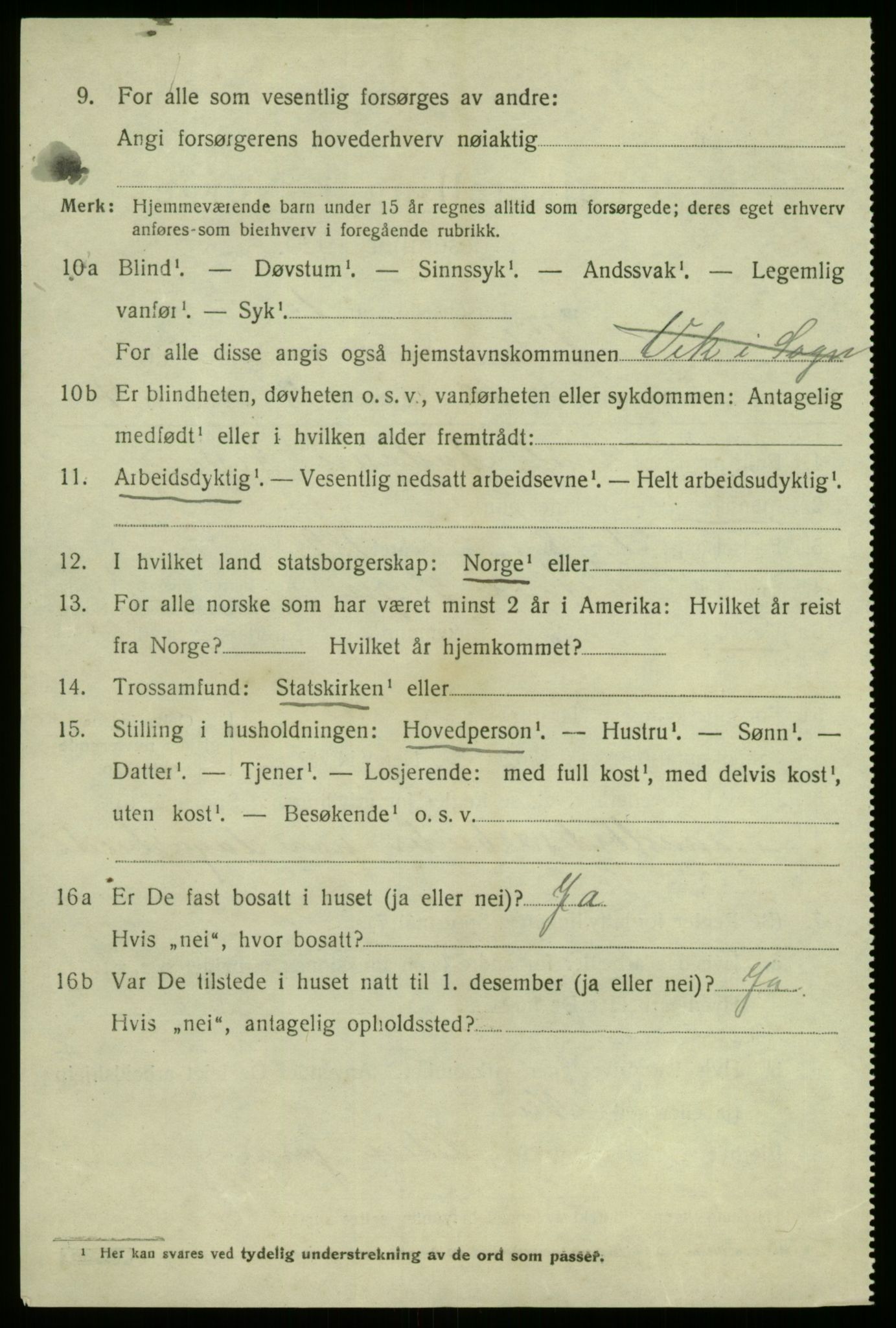 SAB, 1920 census for Vik, 1920, p. 4790