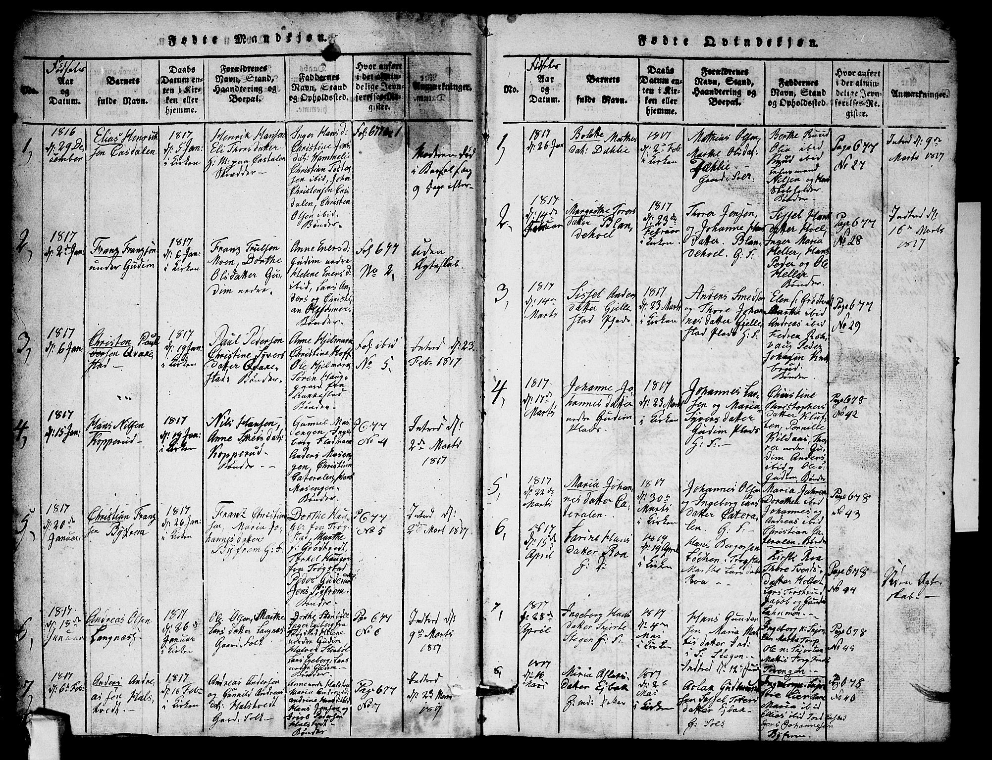Askim prestekontor Kirkebøker, SAO/A-10900/G/Ga/L0001: Parish register (copy) no. 1, 1817-1846, p. 2-3