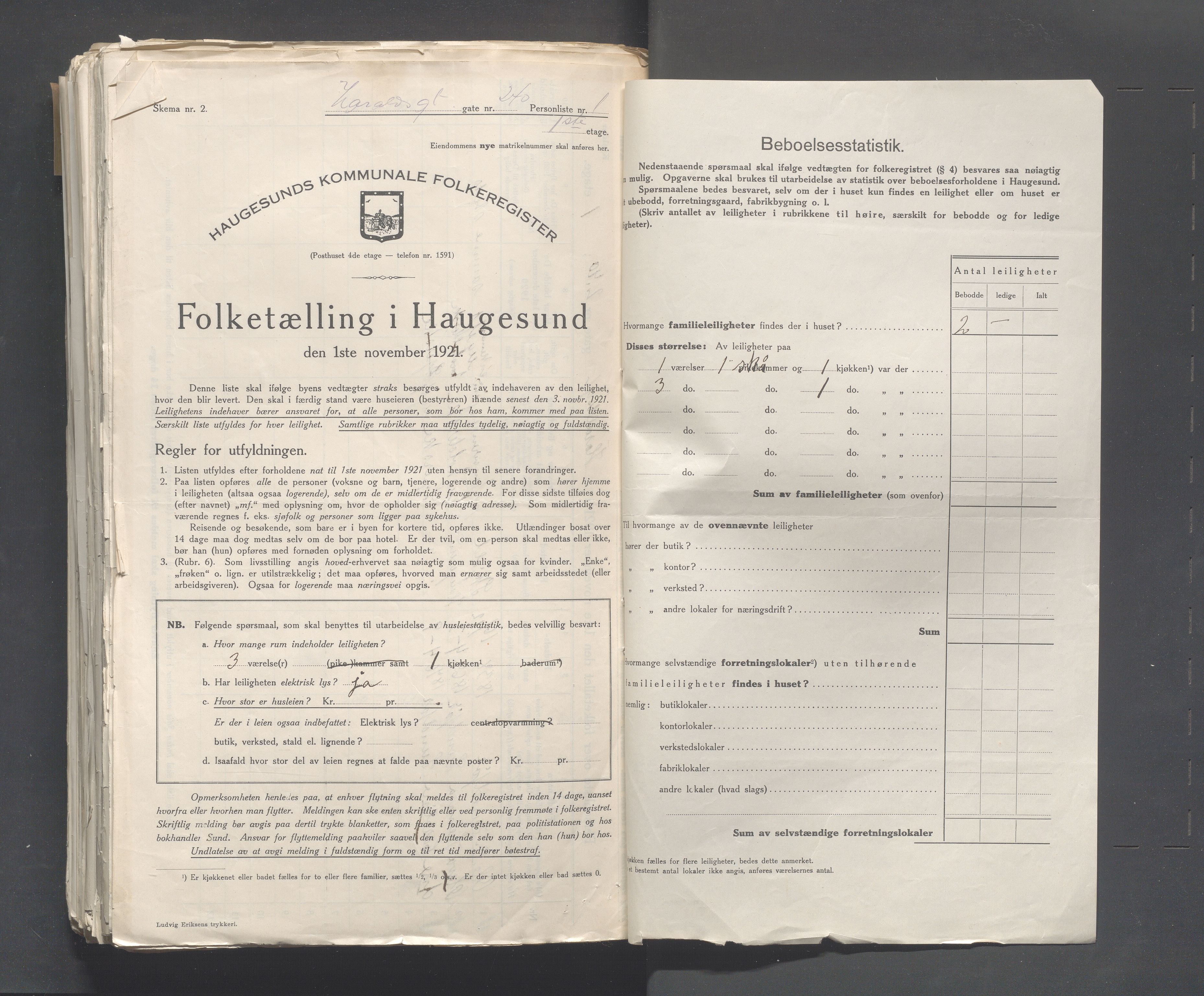 IKAR, Local census 1.11.1921 for Haugesund, 1921, p. 1862