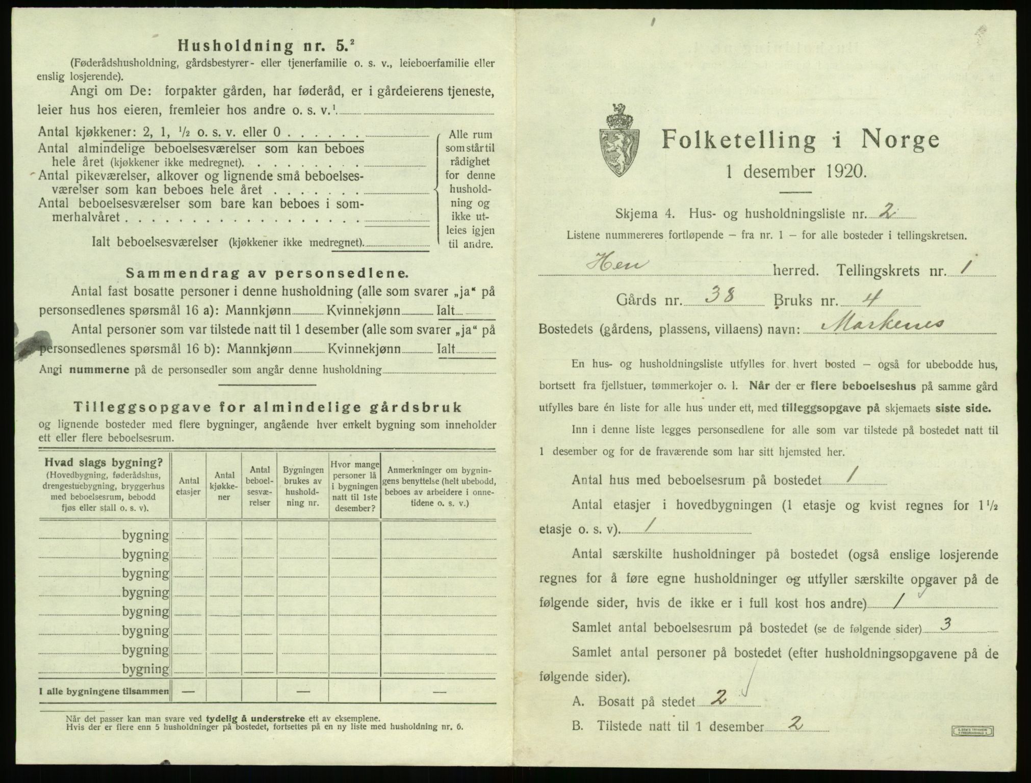 SAT, 1920 census for Hen, 1920, p. 28