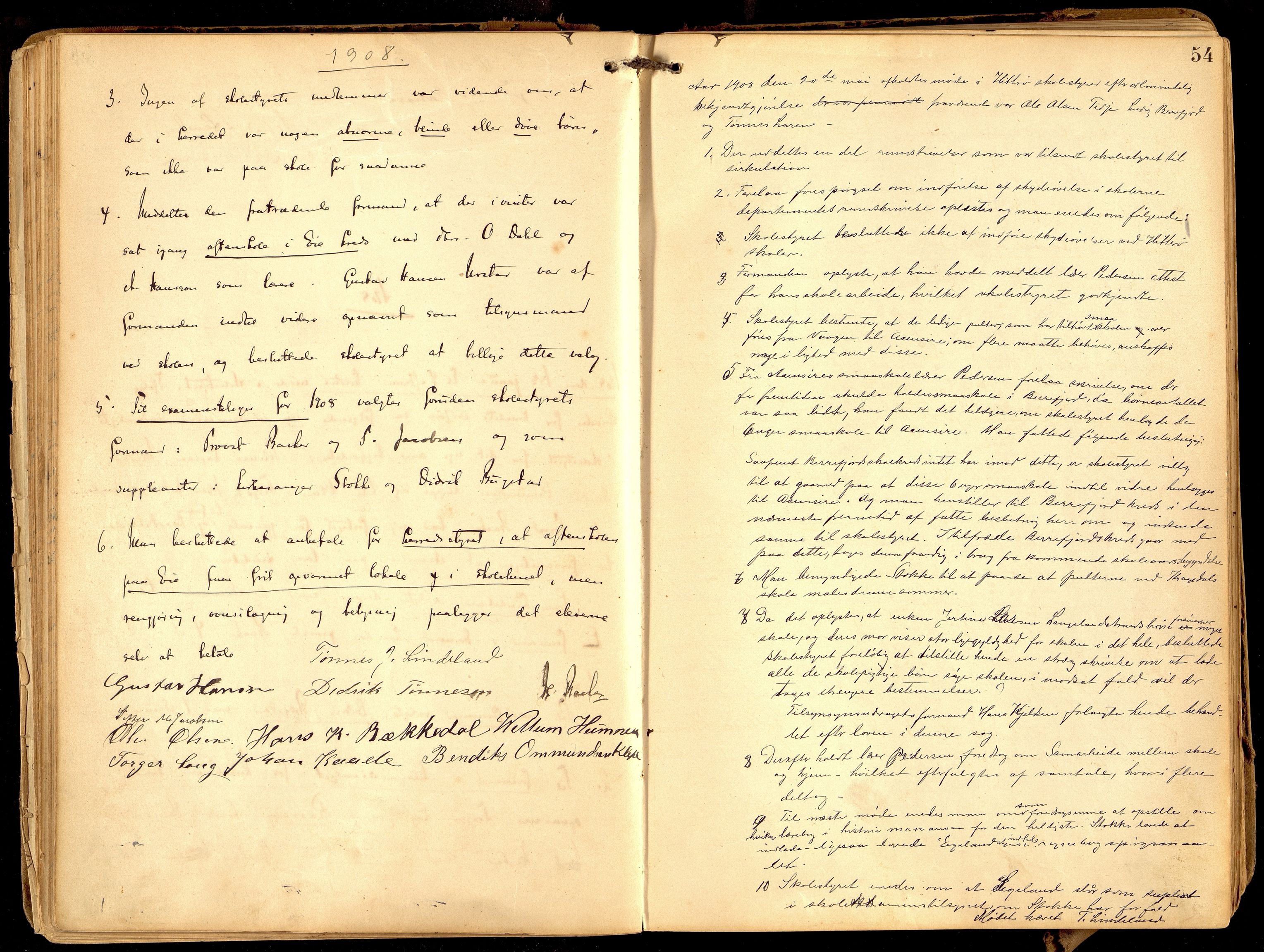 Hidra kommune - Skolestyret, ARKSOR/1004HI510/A/L0002: Møtebok, 1900-1932, p. 53b-54a