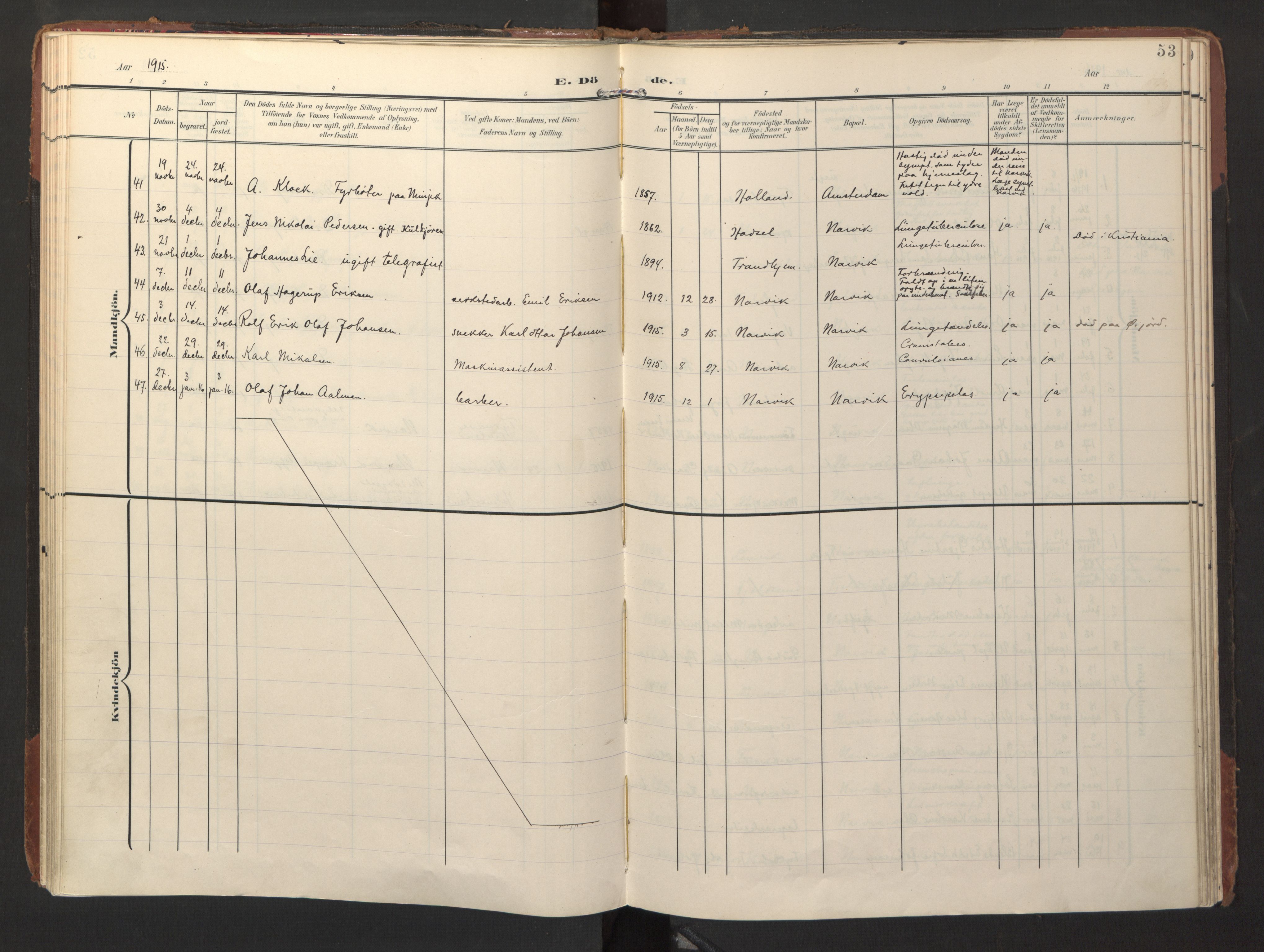 Ministerialprotokoller, klokkerbøker og fødselsregistre - Nordland, AV/SAT-A-1459/871/L1000: Parish register (official) no. 871A16, 1902-1925, p. 53