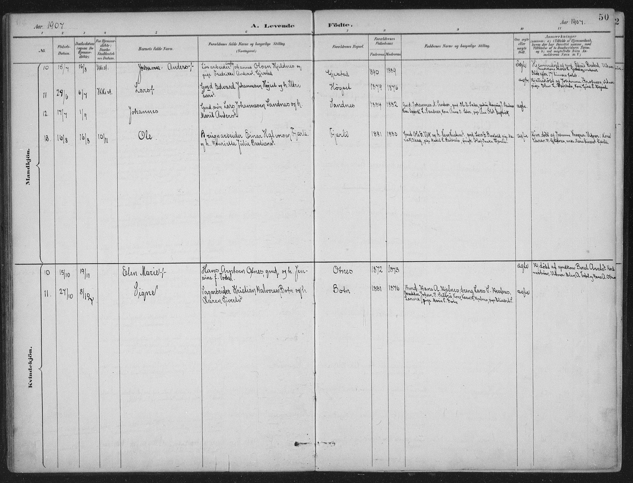 Ministerialprotokoller, klokkerbøker og fødselsregistre - Møre og Romsdal, AV/SAT-A-1454/580/L0925: Parish register (official) no. 580A02, 1888-1913, p. 50