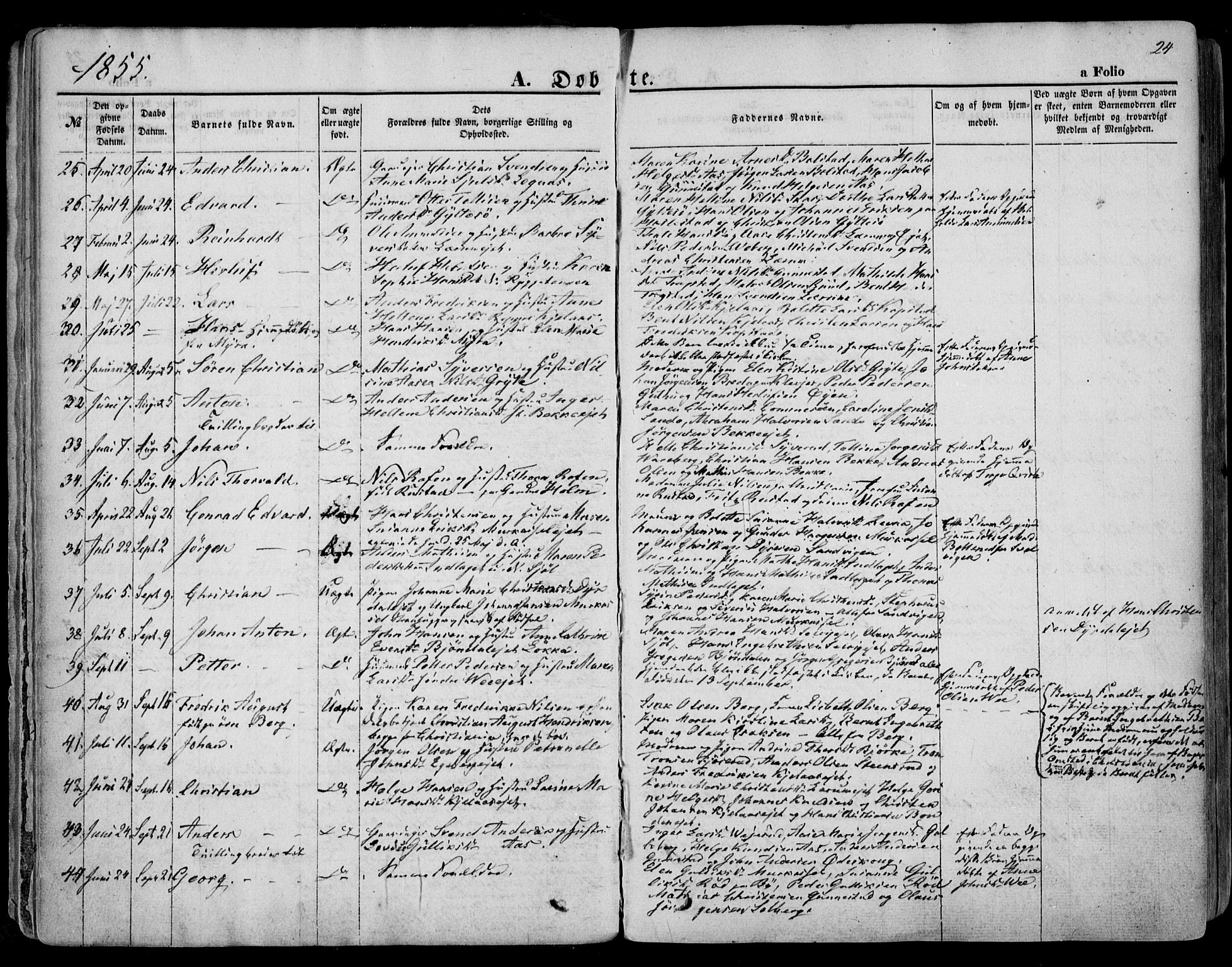 Sande Kirkebøker, SAKO/A-53/F/Fa/L0004: Parish register (official) no. 4, 1847-1864, p. 24