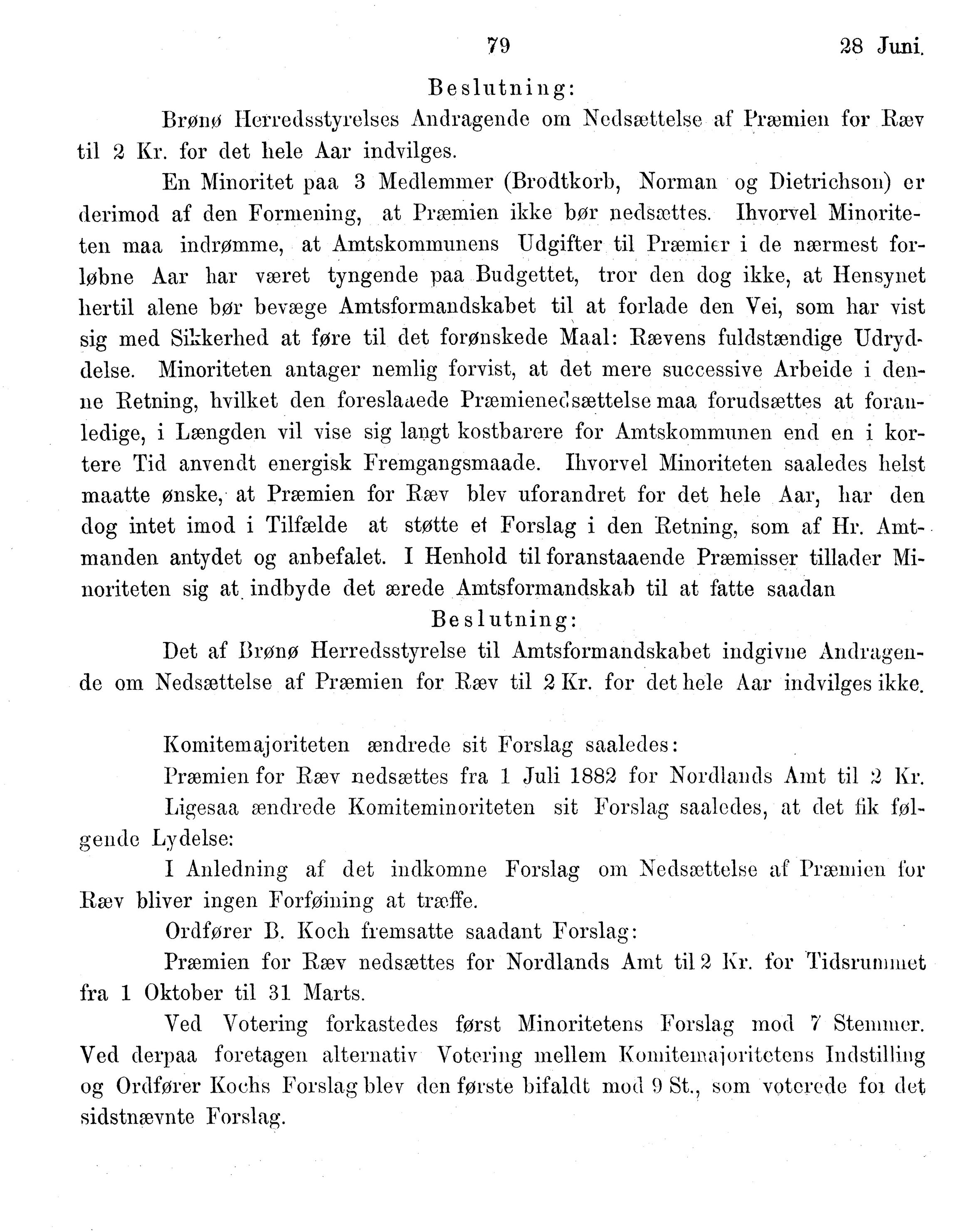 Nordland Fylkeskommune. Fylkestinget, AIN/NFK-17/176/A/Ac/L0014: Fylkestingsforhandlinger 1881-1885, 1881-1885