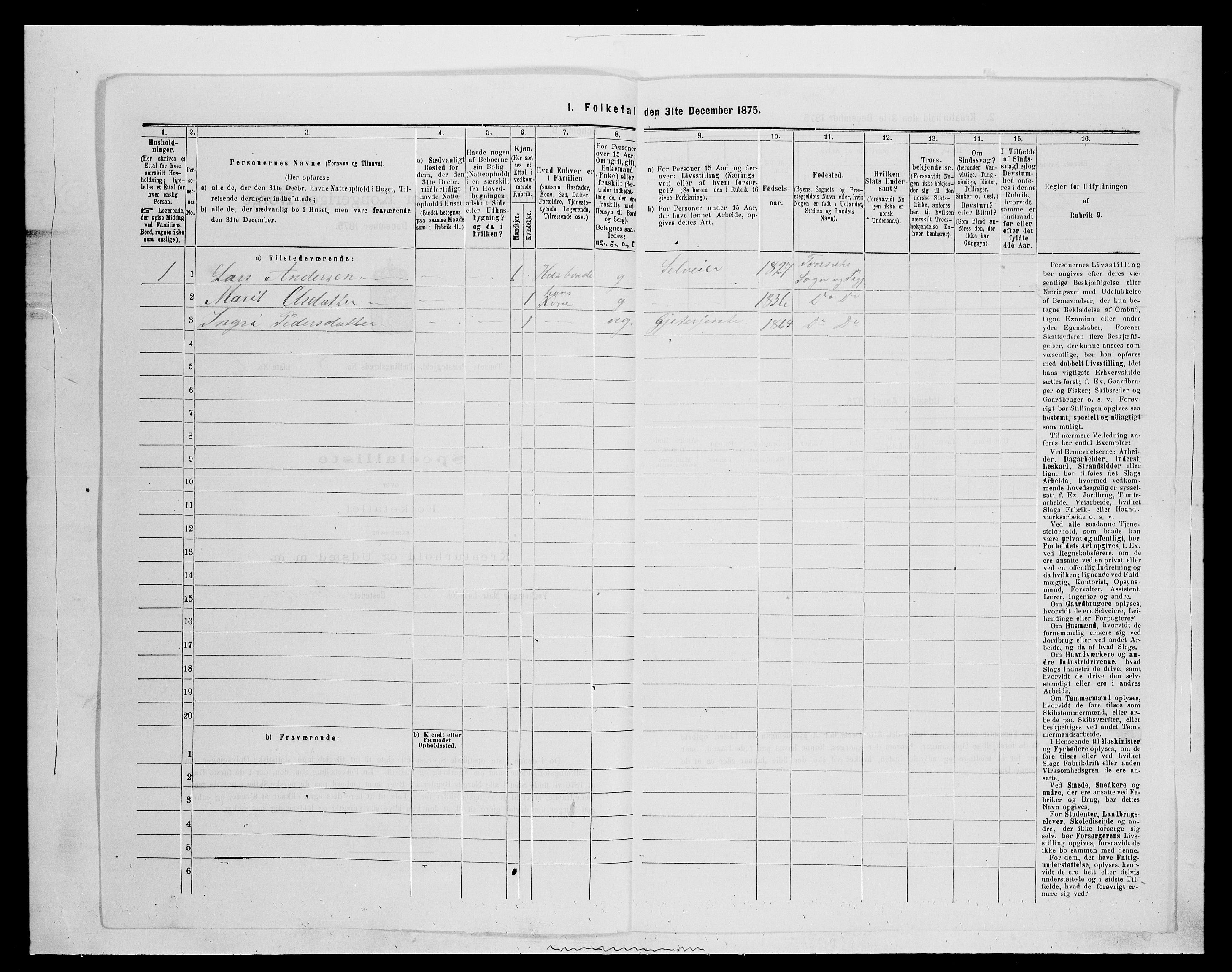 SAH, 1875 census for 0437P Tynset, 1875, p. 813