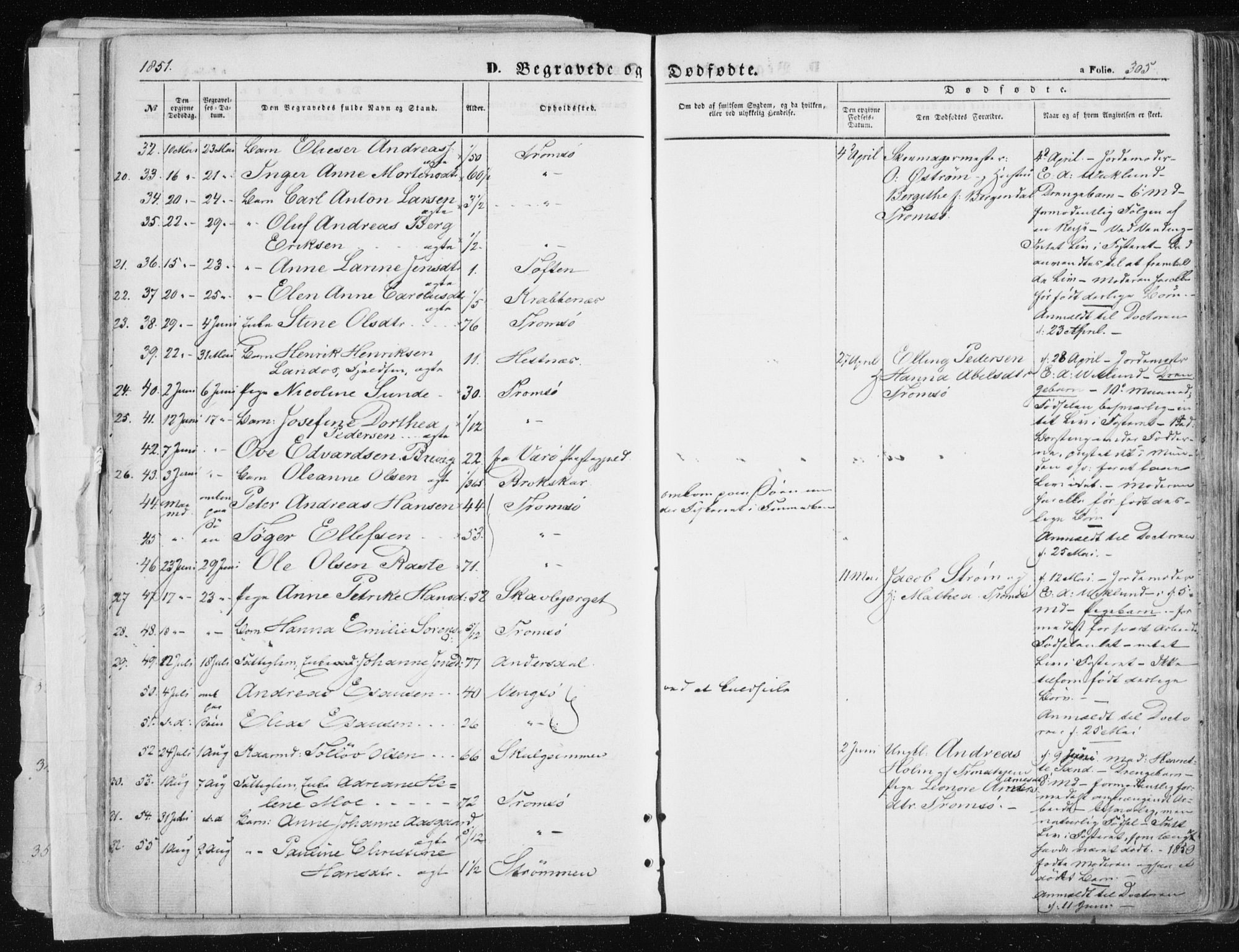 Tromsø sokneprestkontor/stiftsprosti/domprosti, SATØ/S-1343/G/Ga/L0010kirke: Parish register (official) no. 10, 1848-1855, p. 305