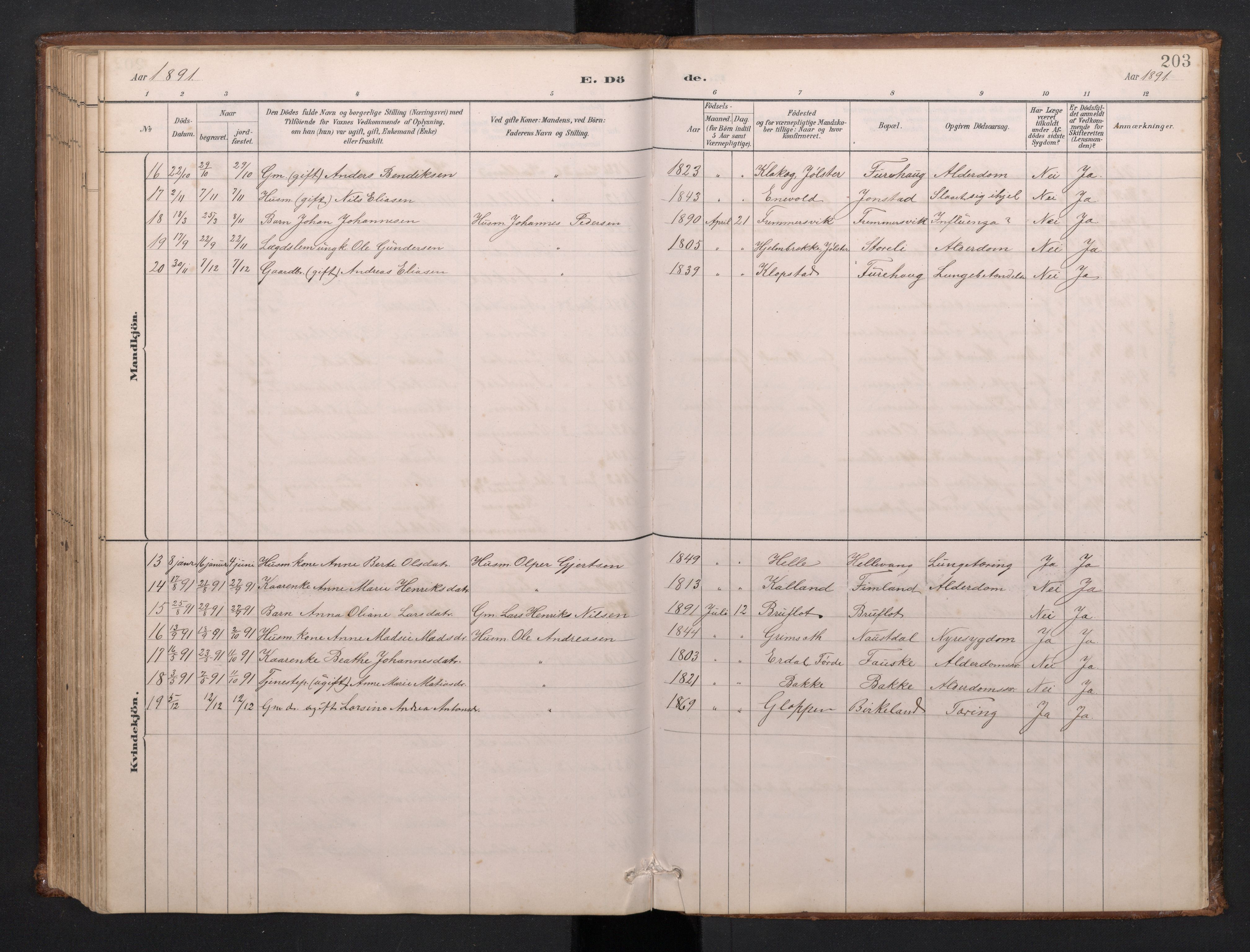 Førde sokneprestembete, SAB/A-79901/H/Hab/Habd/L0003: Parish register (copy) no. D 3, 1881-1897, p. 202b-203a