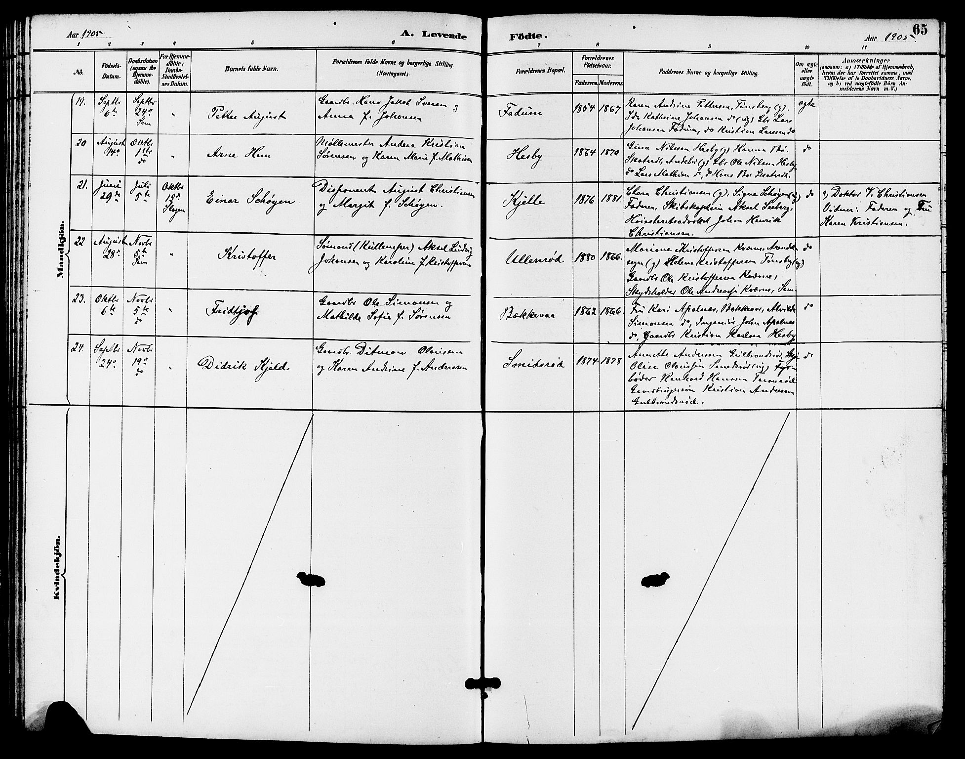 Sem kirkebøker, AV/SAKO-A-5/G/Ga/L0006: Parish register (copy) no. I 6, 1890-1908, p. 65