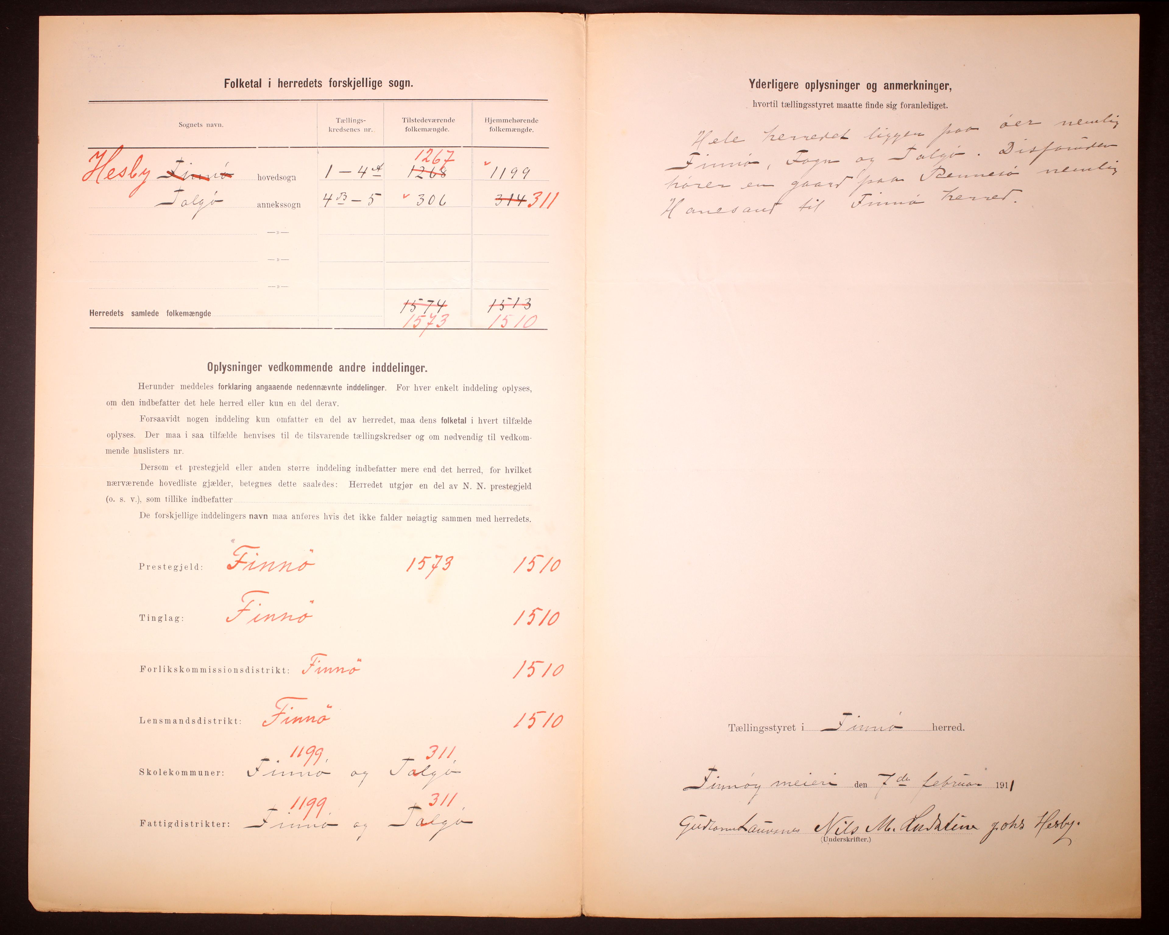 RA, 1910 census for Finnøy, 1910, p. 3