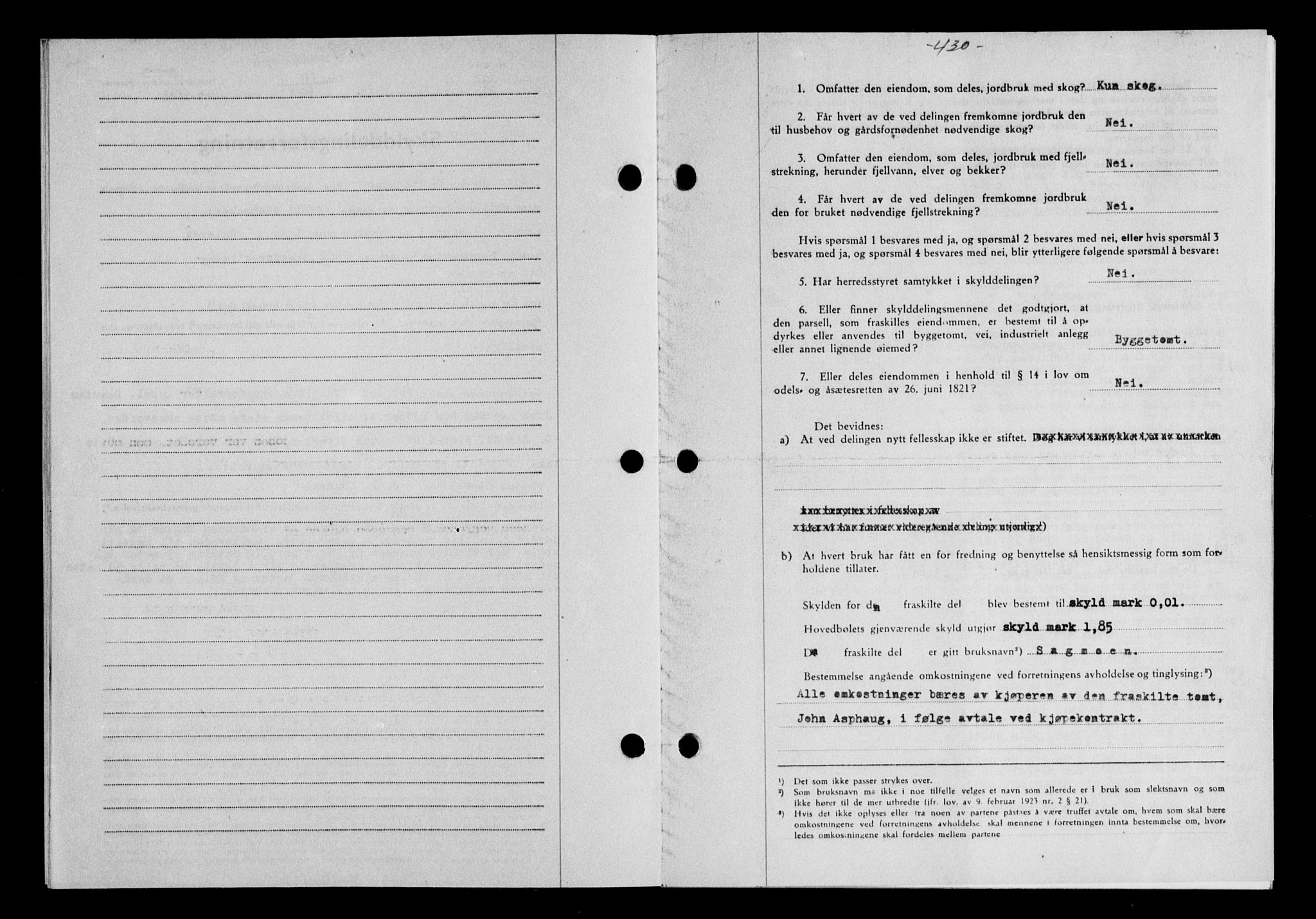 Gauldal sorenskriveri, SAT/A-0014/1/2/2C/L0058: Mortgage book no. 63, 1944-1945, Diary no: : 1228/1944