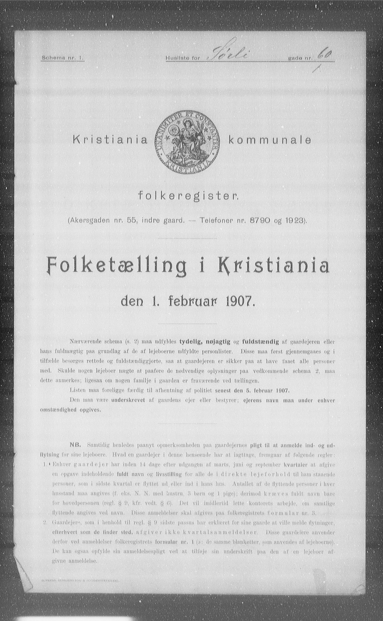 OBA, Municipal Census 1907 for Kristiania, 1907, p. 54378