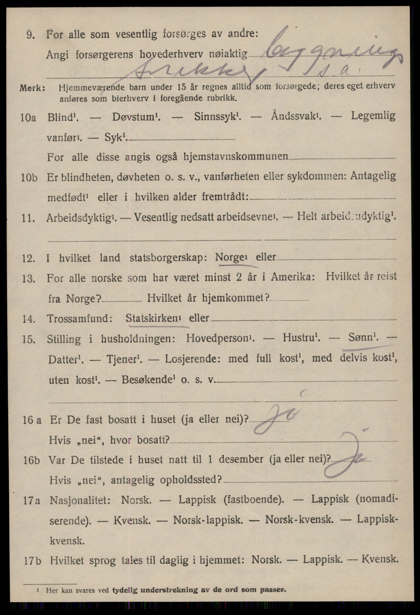 SAT, 1920 census for Strinda, 1920, p. 19761