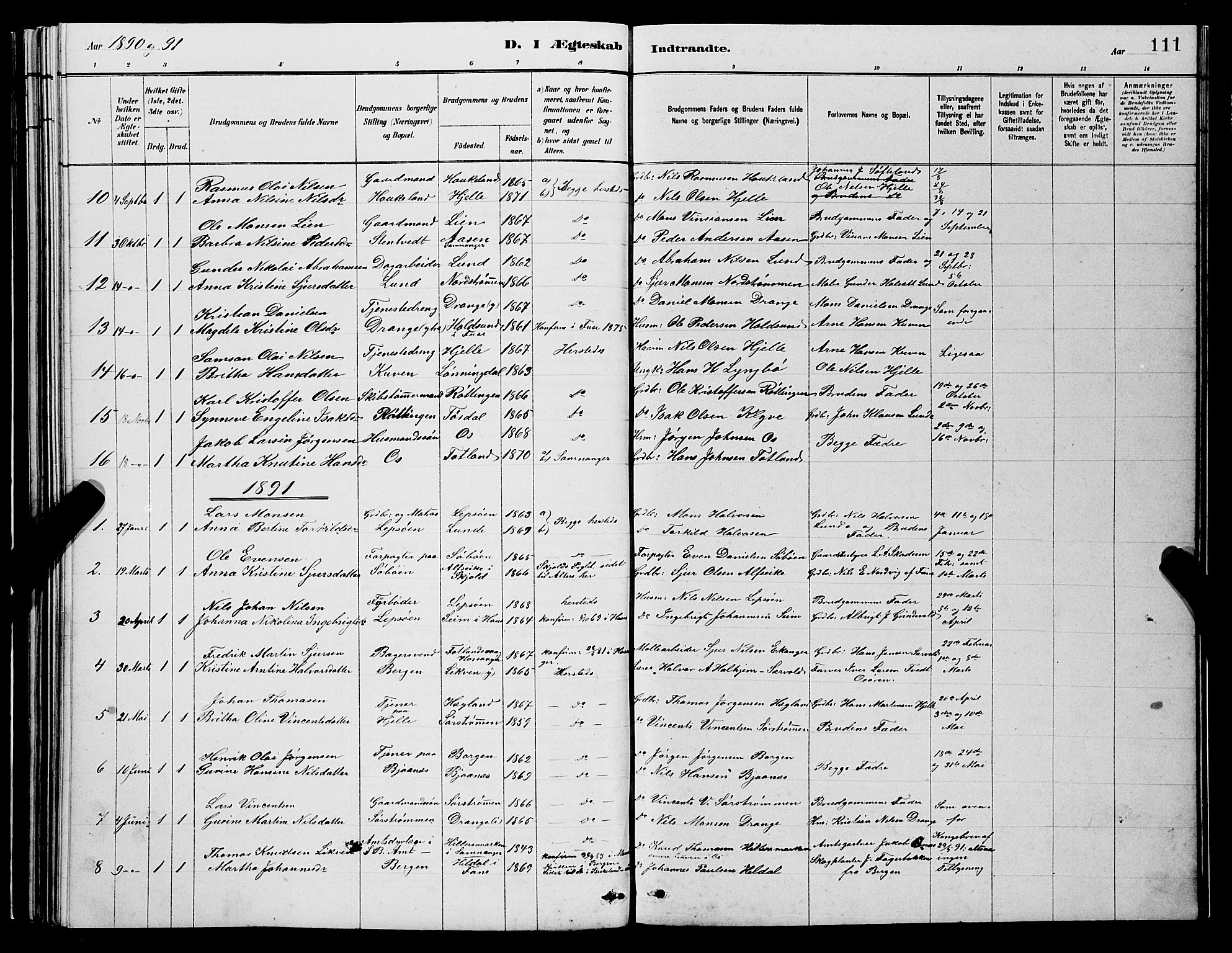 Os sokneprestembete, AV/SAB-A-99929: Parish register (copy) no. A 2, 1880-1896, p. 111