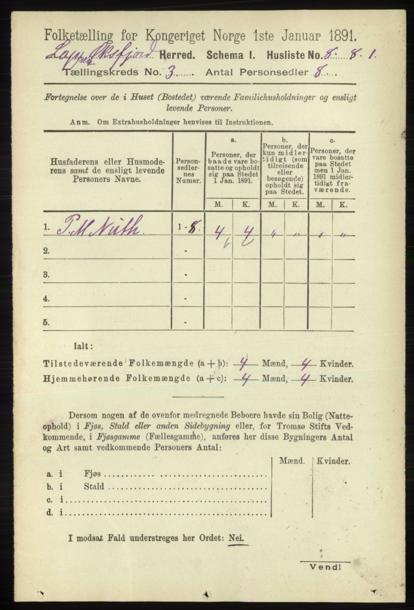 RA, 1891 census for 2014 Loppa, 1891, p. 656