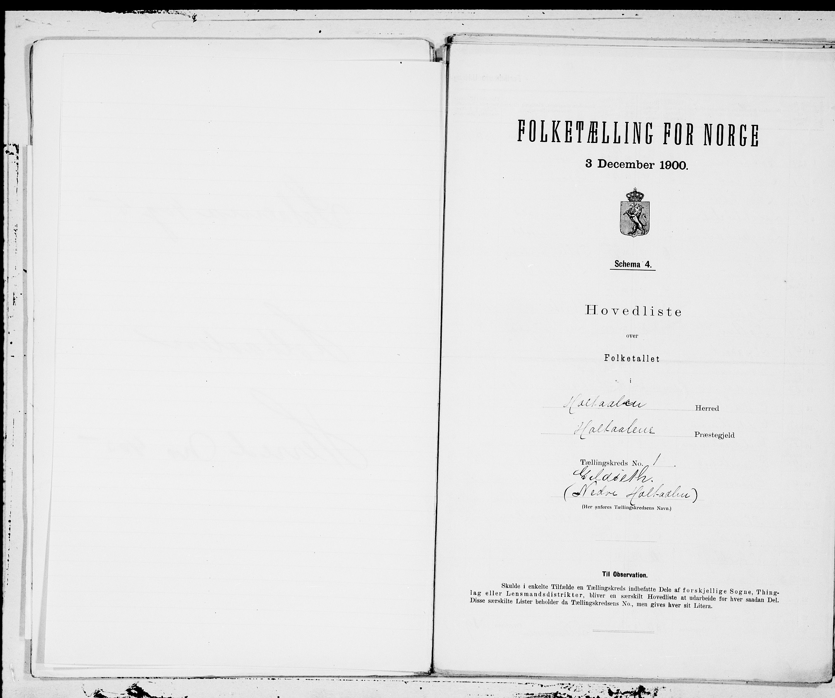 SAT, 1900 census for Haltdalen, 1900, p. 2