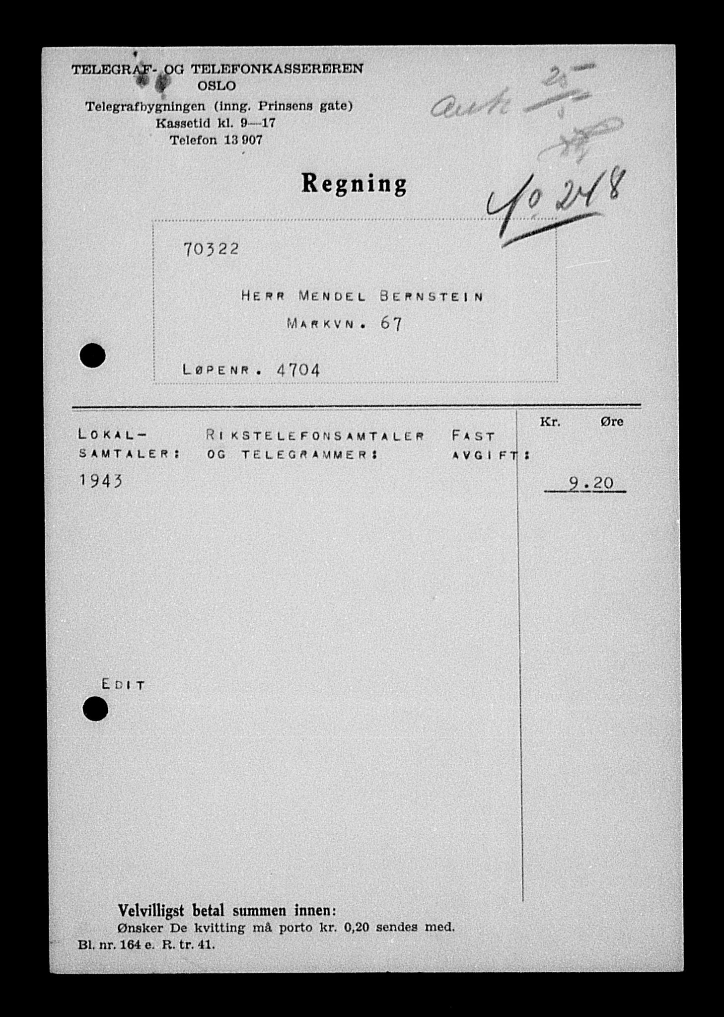 Justisdepartementet, Tilbakeføringskontoret for inndratte formuer, AV/RA-S-1564/H/Hc/Hcc/L0924: --, 1945-1947, p. 19