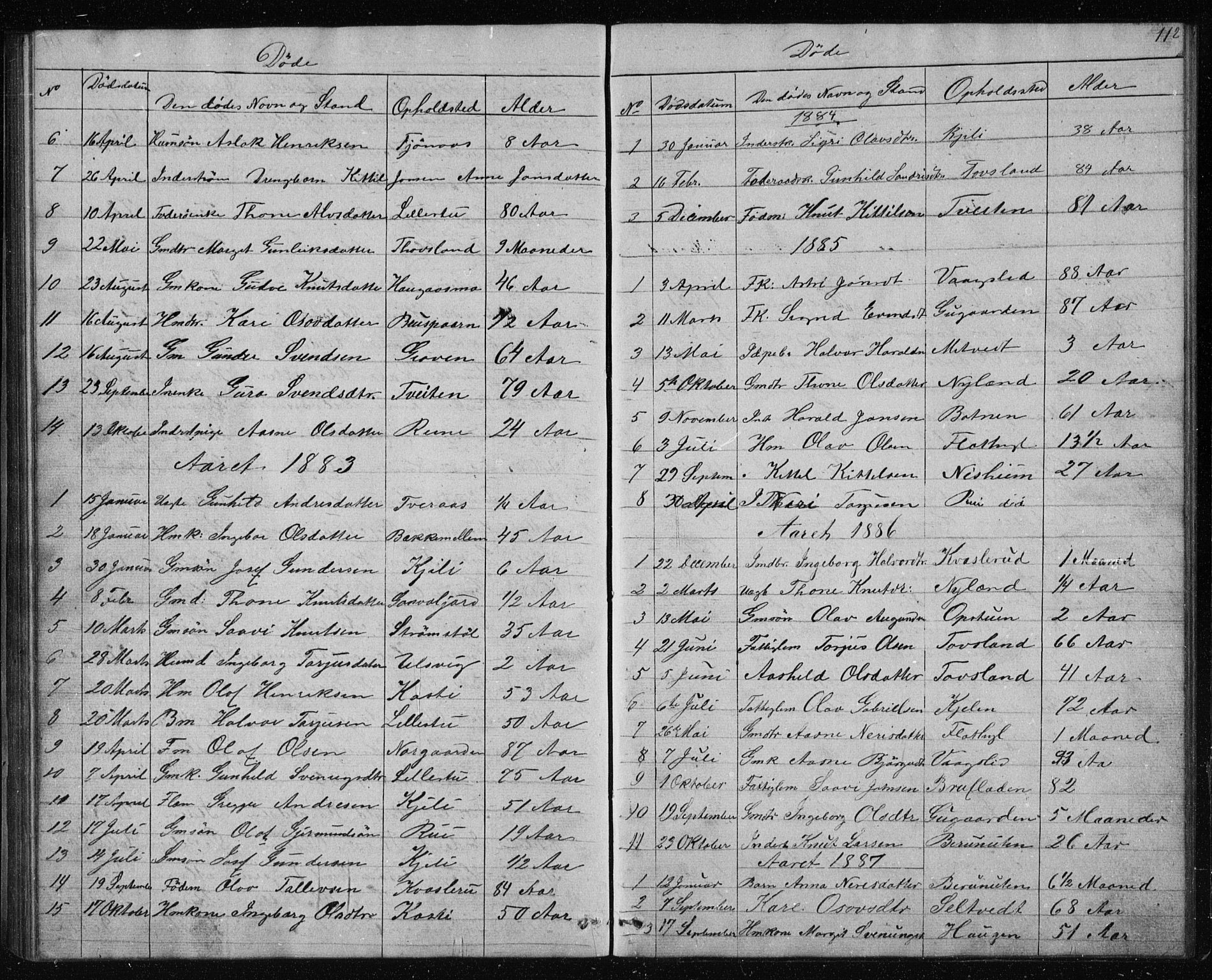 Vinje kirkebøker, SAKO/A-312/G/Gc/L0001: Parish register (copy) no. III 1, 1850-1893, p. 112
