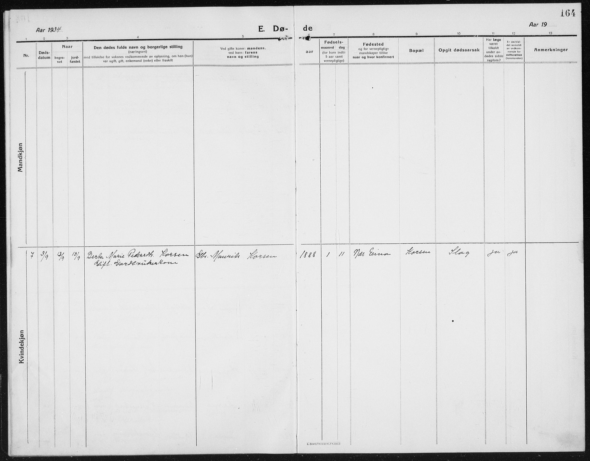 Kolbu prestekontor, SAH/PREST-110/H/Ha/Hab/L0006: Parish register (copy) no. 6, 1916-1934, p. 164