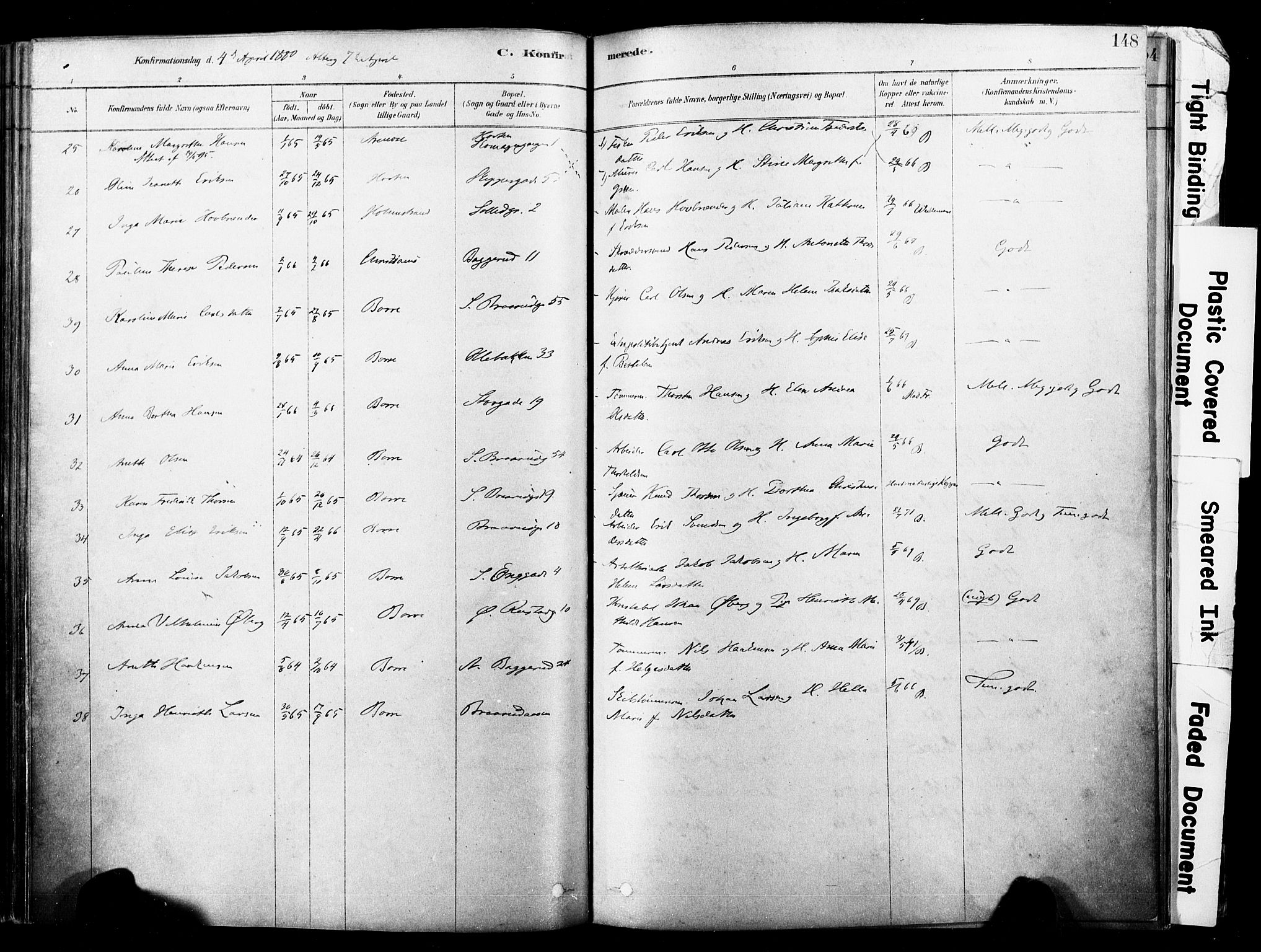 Horten kirkebøker, AV/SAKO-A-348/F/Fa/L0003: Parish register (official) no. 3, 1878-1887, p. 148