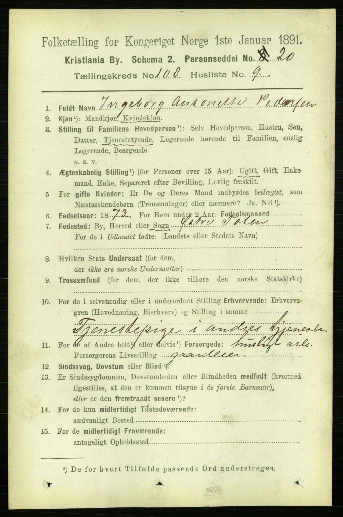RA, 1891 census for 0301 Kristiania, 1891, p. 55753