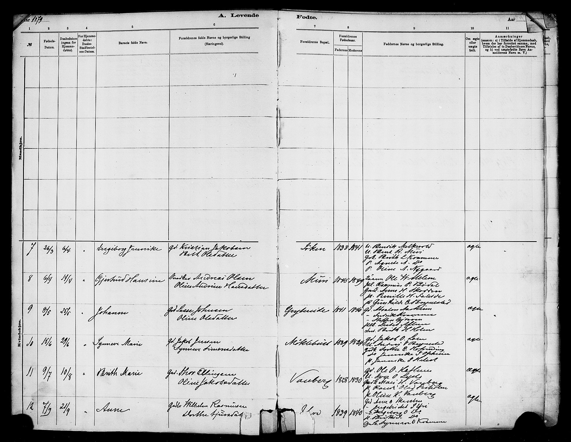 Innvik sokneprestembete, AV/SAB-A-80501: Parish register (official) no. C 1, 1879-1900, p. 6