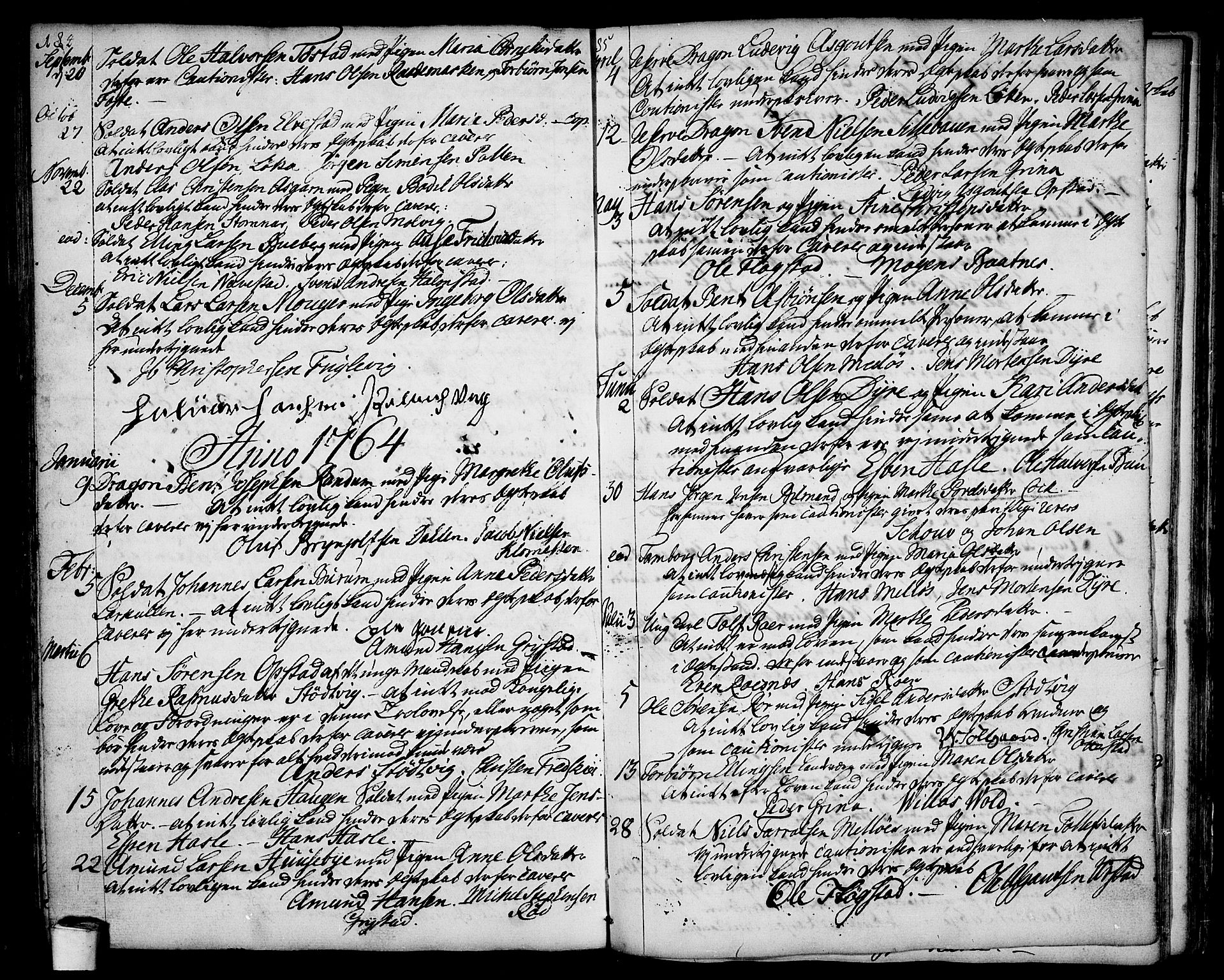 Rygge prestekontor Kirkebøker, SAO/A-10084b/F/Fa/L0001: Parish register (official) no. 1, 1725-1771, p. 184-185