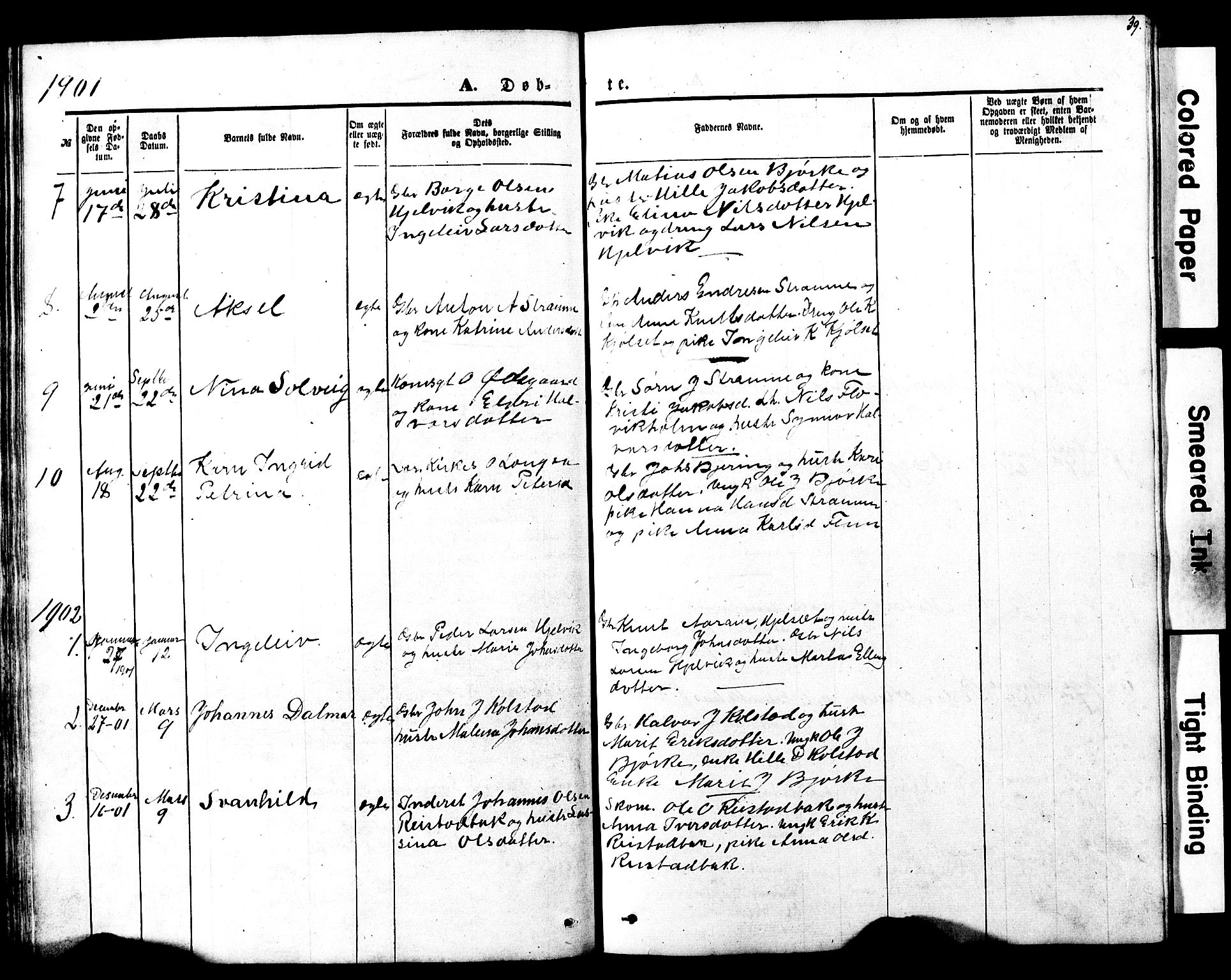 Ministerialprotokoller, klokkerbøker og fødselsregistre - Møre og Romsdal, SAT/A-1454/550/L0618: Parish register (copy) no. 550C01, 1870-1927, p. 39