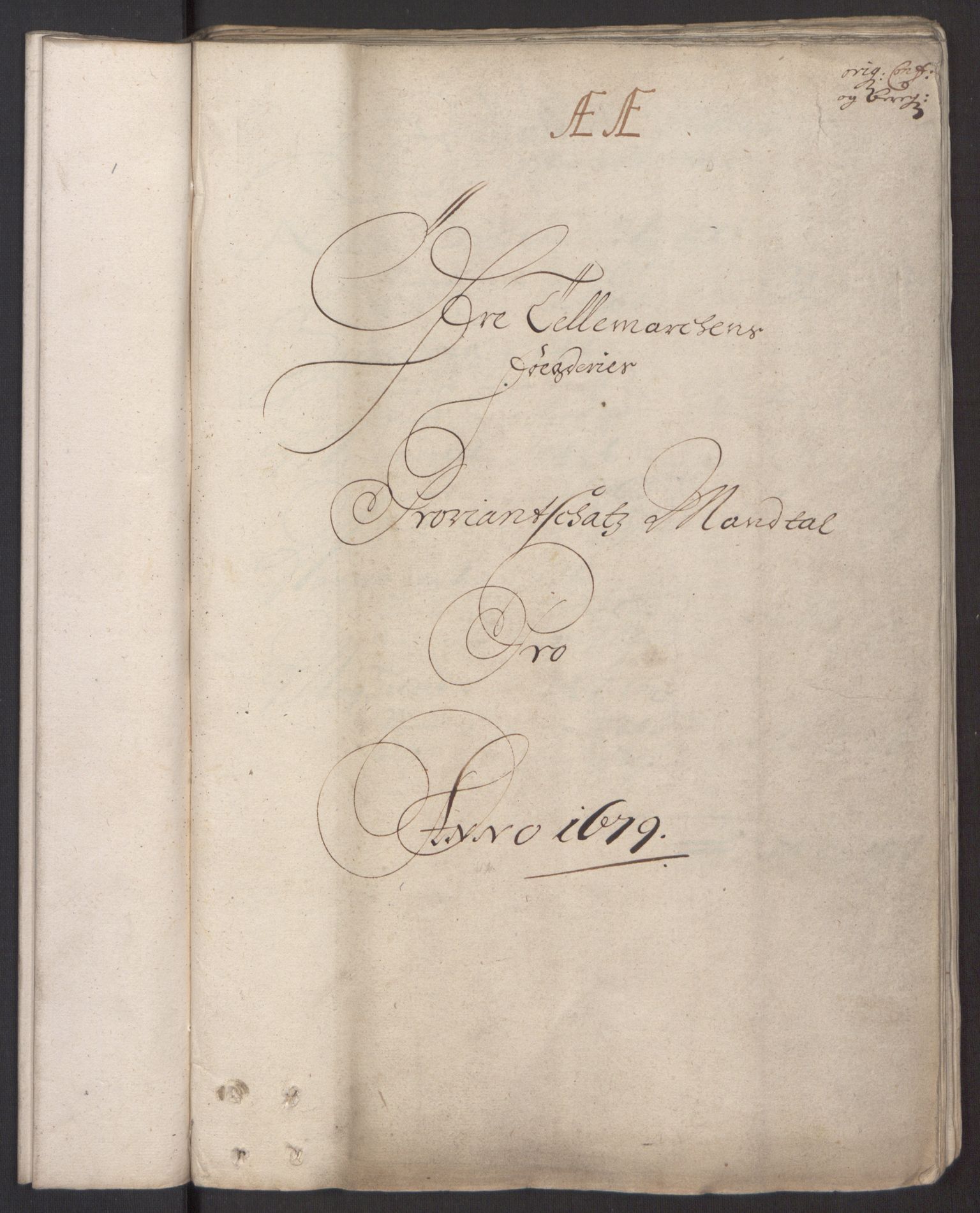 Rentekammeret inntil 1814, Reviderte regnskaper, Fogderegnskap, AV/RA-EA-4092/R35/L2074: Fogderegnskap Øvre og Nedre Telemark, 1679, p. 3