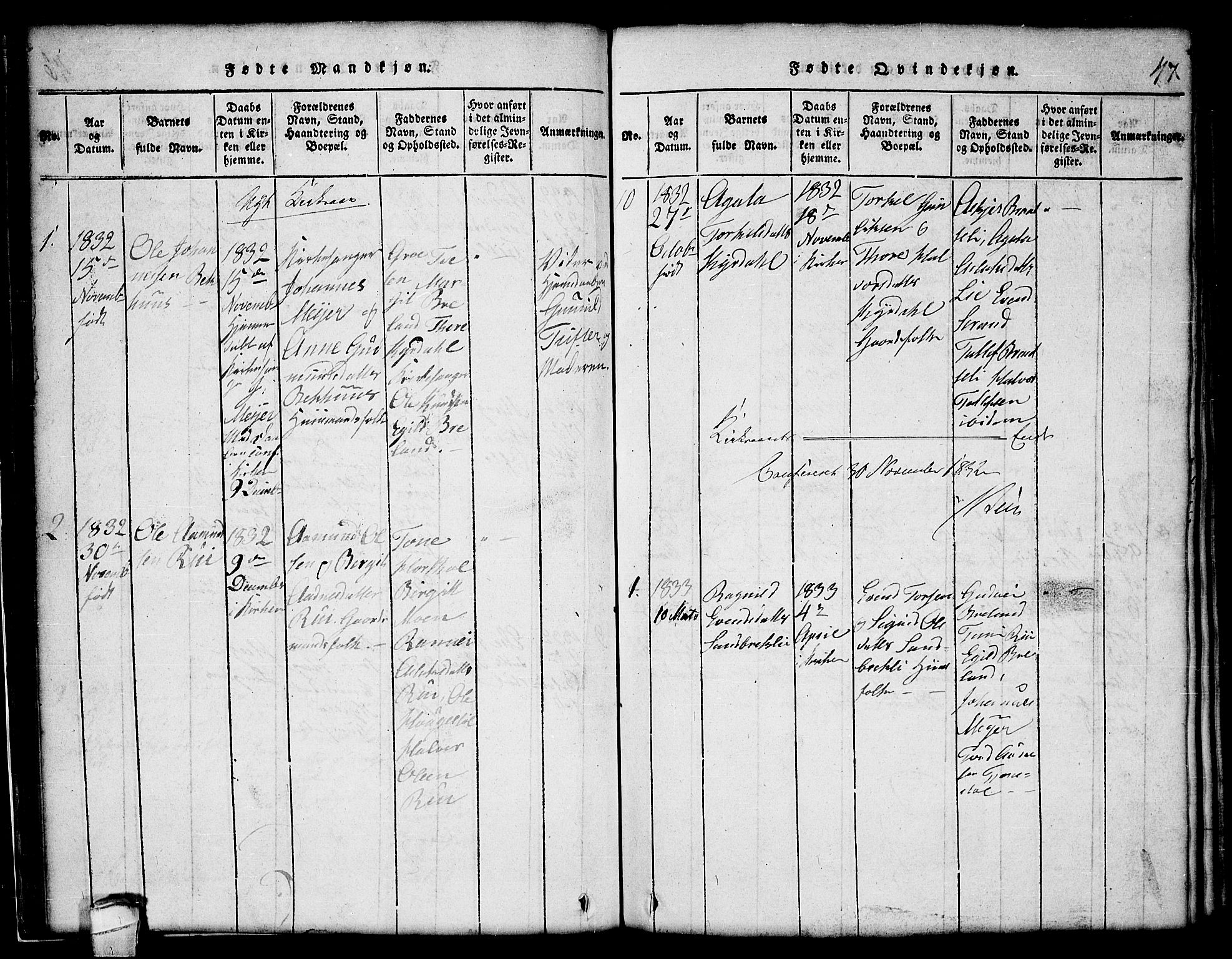 Lårdal kirkebøker, SAKO/A-284/G/Gc/L0001: Parish register (copy) no. III 1, 1815-1854, p. 47