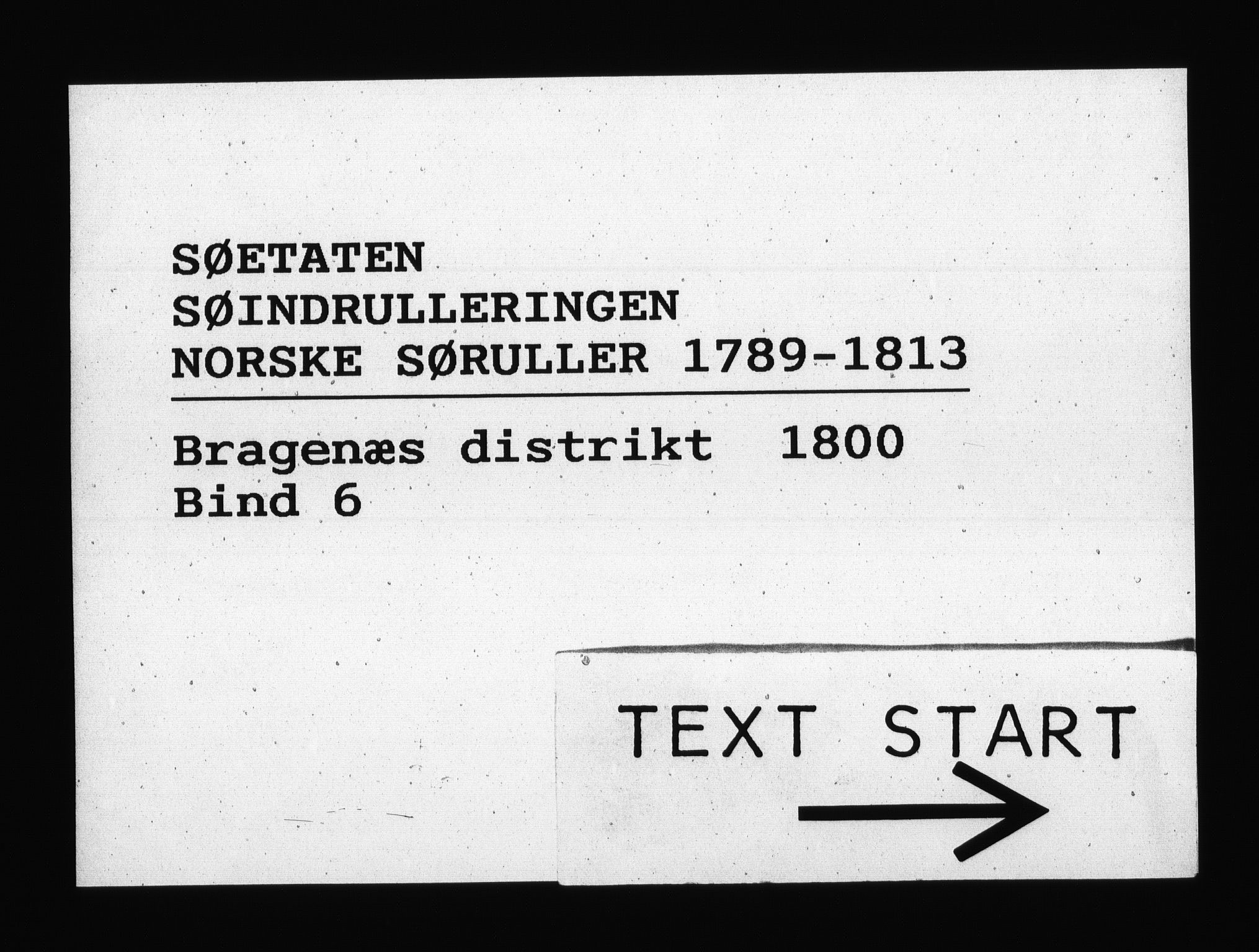 Sjøetaten, RA/EA-3110/F/L0133: Bragernes distrikt, bind 6, 1800