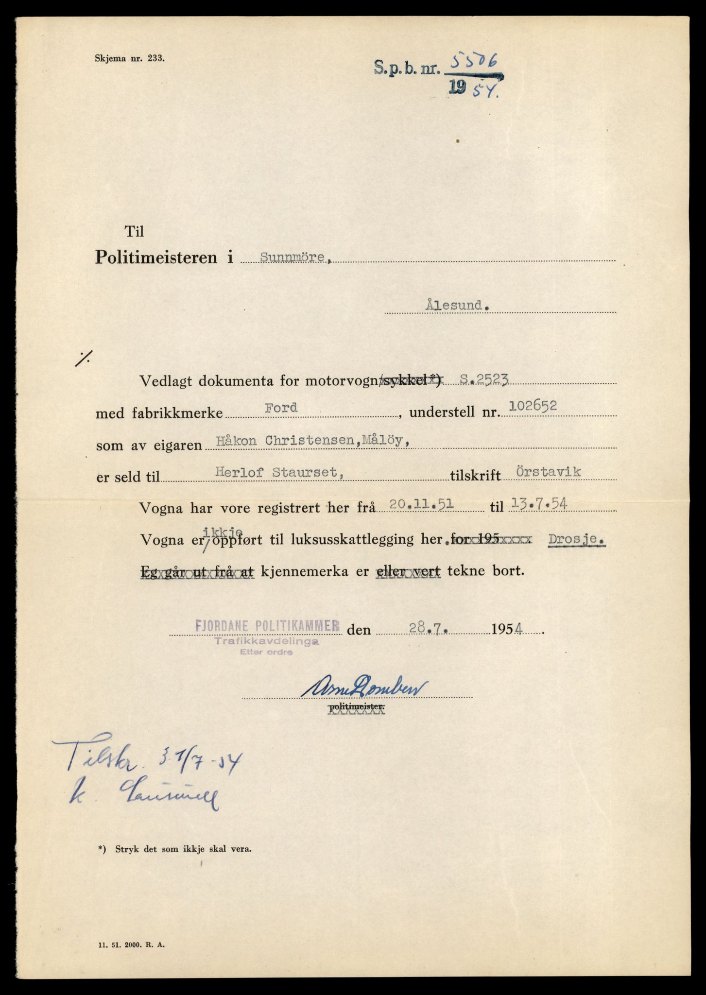 Møre og Romsdal vegkontor - Ålesund trafikkstasjon, AV/SAT-A-4099/F/Fe/L0046: Registreringskort for kjøretøy T 14445 - T 14579, 1927-1998