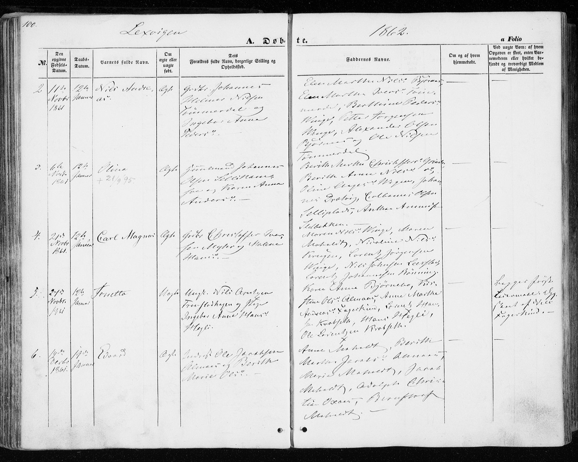 Ministerialprotokoller, klokkerbøker og fødselsregistre - Nord-Trøndelag, SAT/A-1458/701/L0008: Parish register (official) no. 701A08 /1, 1854-1863, p. 100