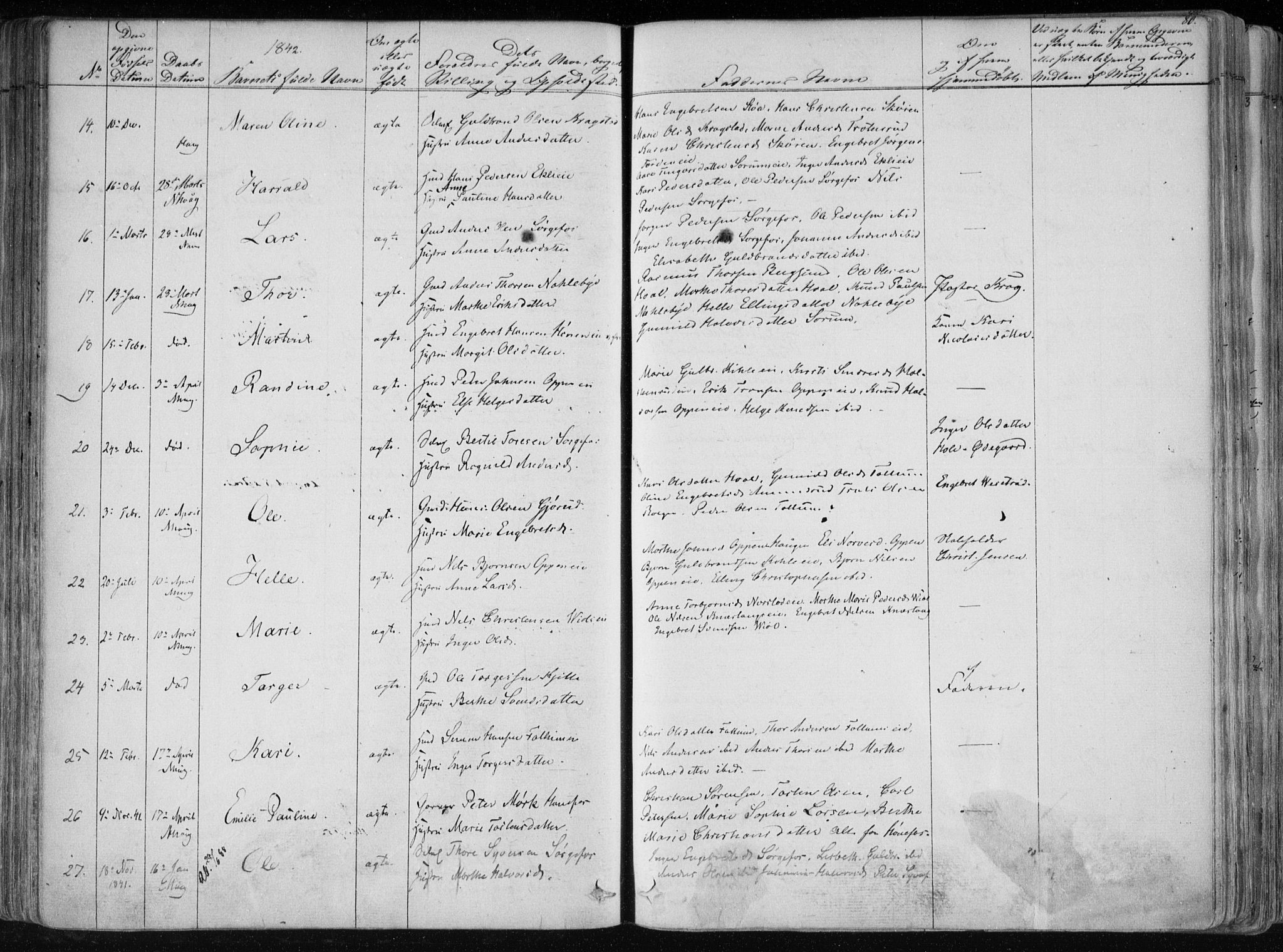 Norderhov kirkebøker, AV/SAKO-A-237/F/Fa/L0010: Parish register (official) no. 10, 1837-1847, p. 80