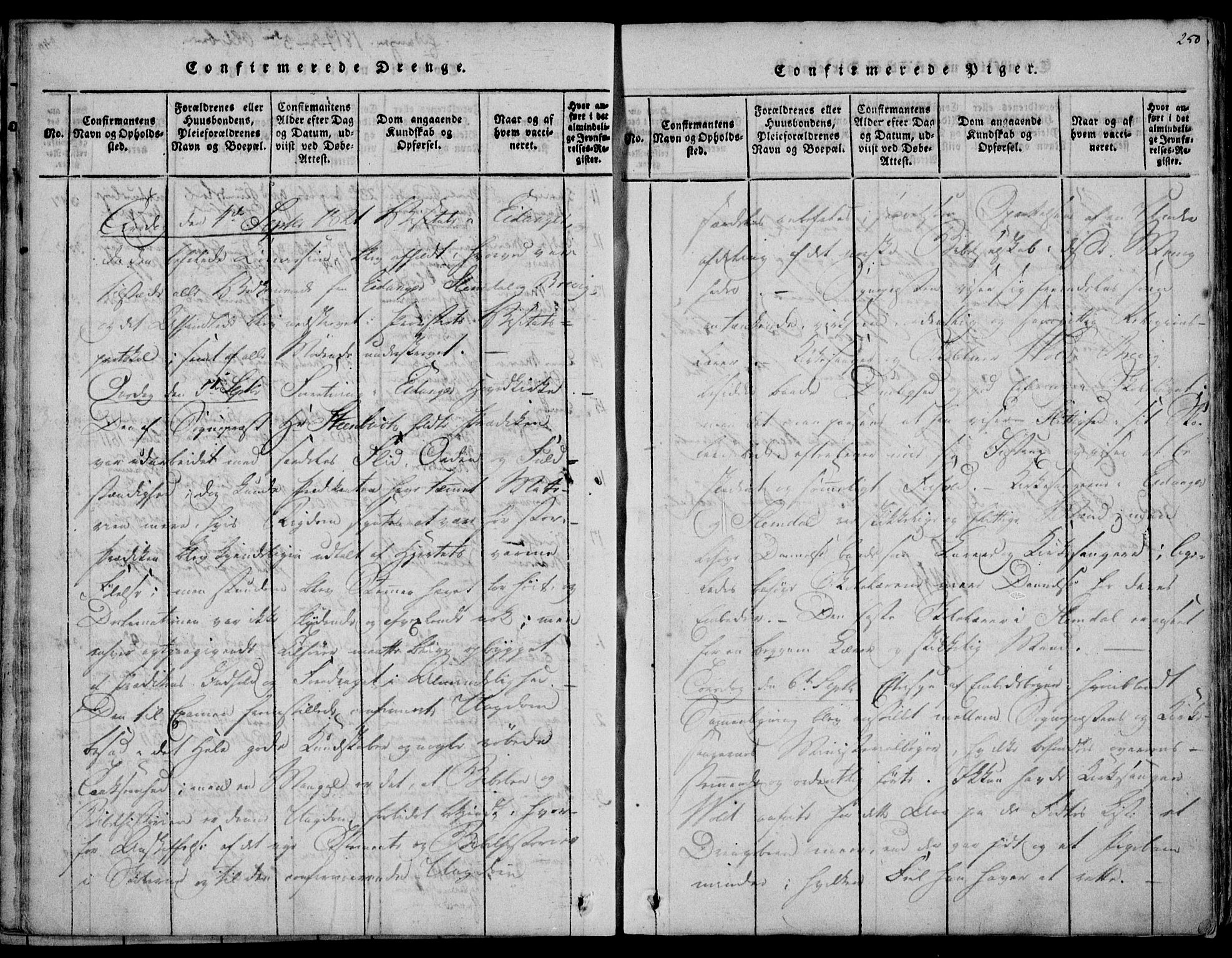 Eidanger kirkebøker, SAKO/A-261/F/Fa/L0007: Parish register (official) no. 7, 1814-1831, p. 250