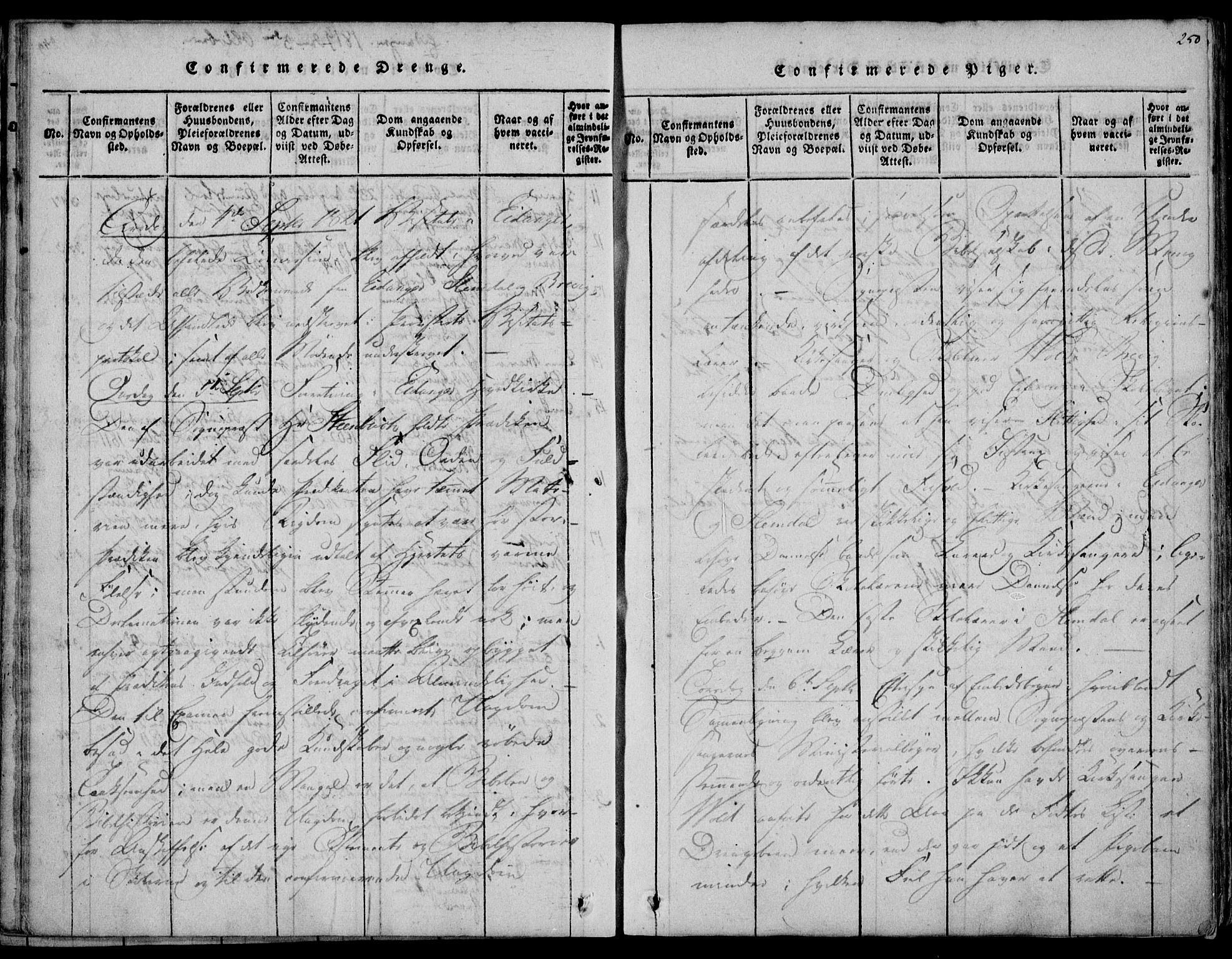 Eidanger kirkebøker, AV/SAKO-A-261/F/Fa/L0007: Parish register (official) no. 7, 1814-1831, p. 250