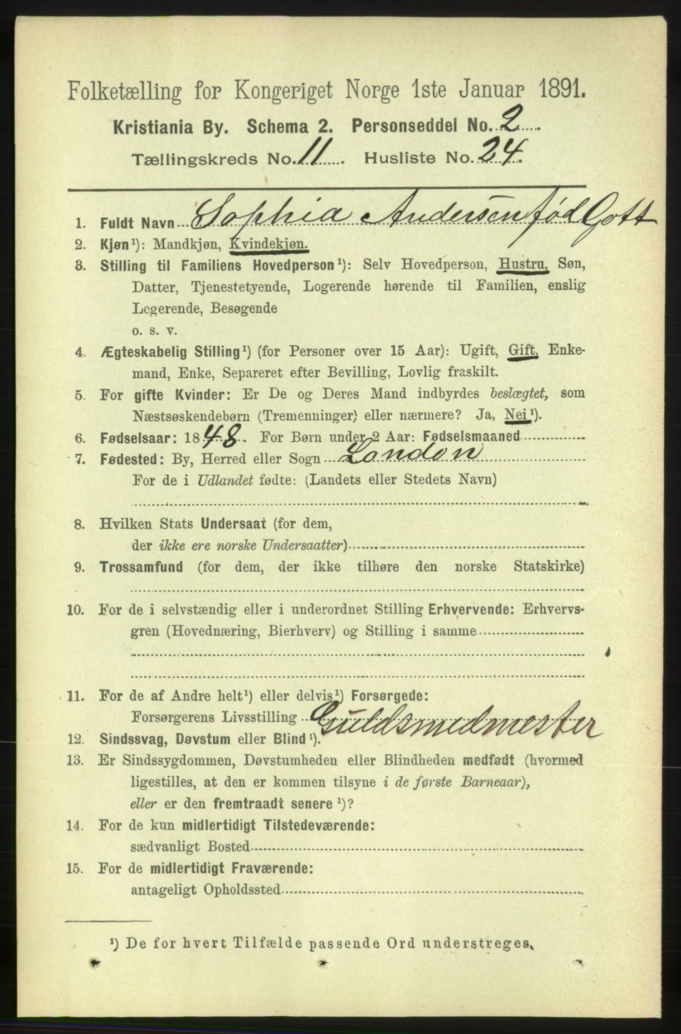 RA, 1891 census for 0301 Kristiania, 1891, p. 5266