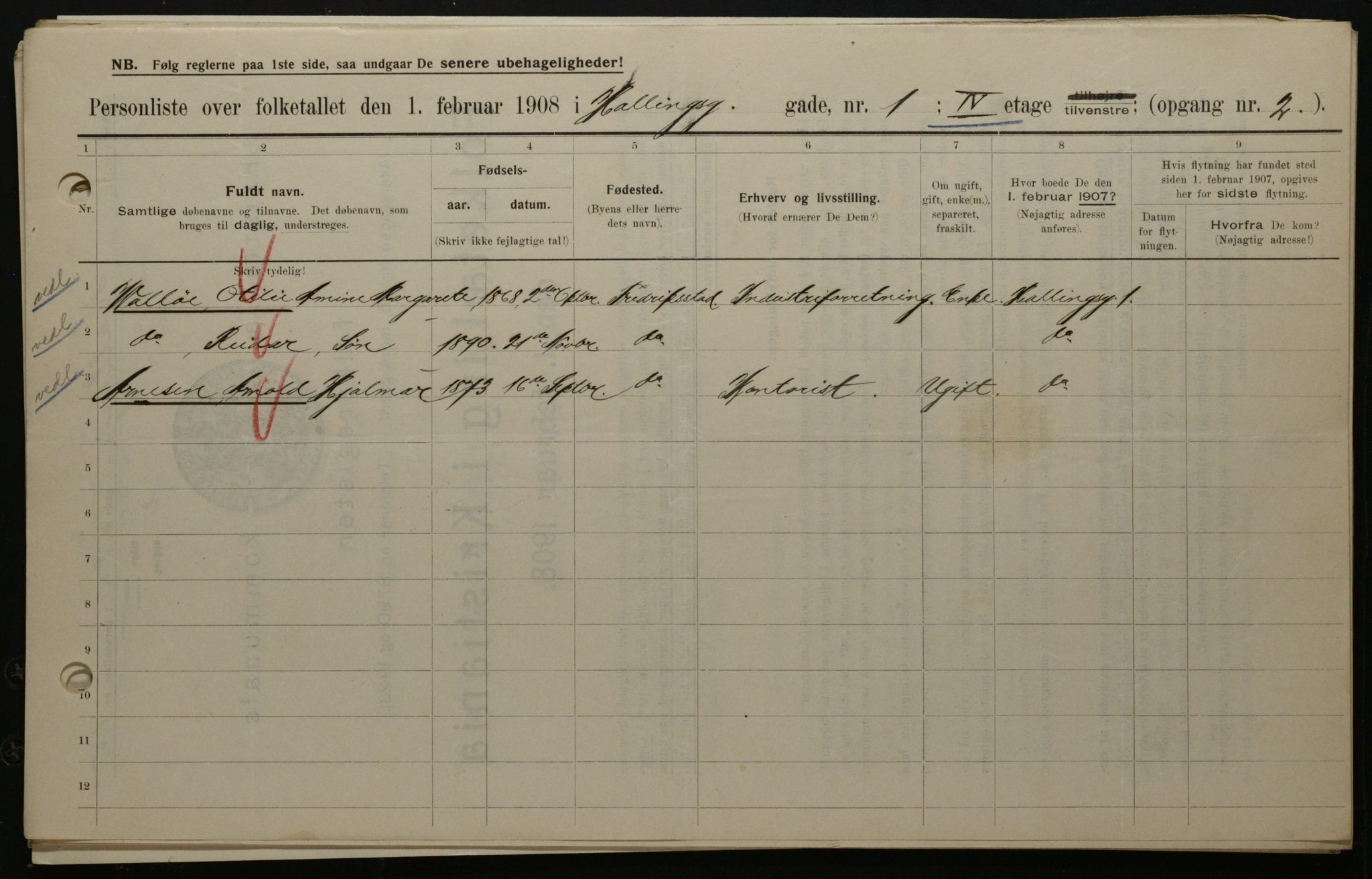 OBA, Municipal Census 1908 for Kristiania, 1908, p. 30777