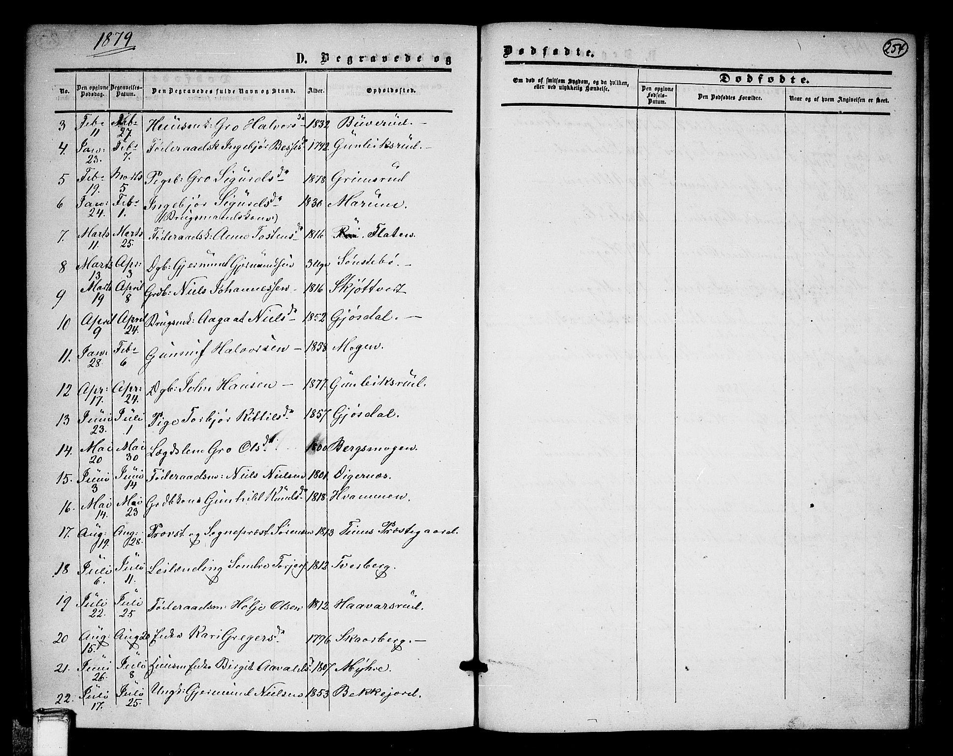 Tinn kirkebøker, SAKO/A-308/G/Ga/L0002: Parish register (copy) no. I 2, 1851-1883, p. 254