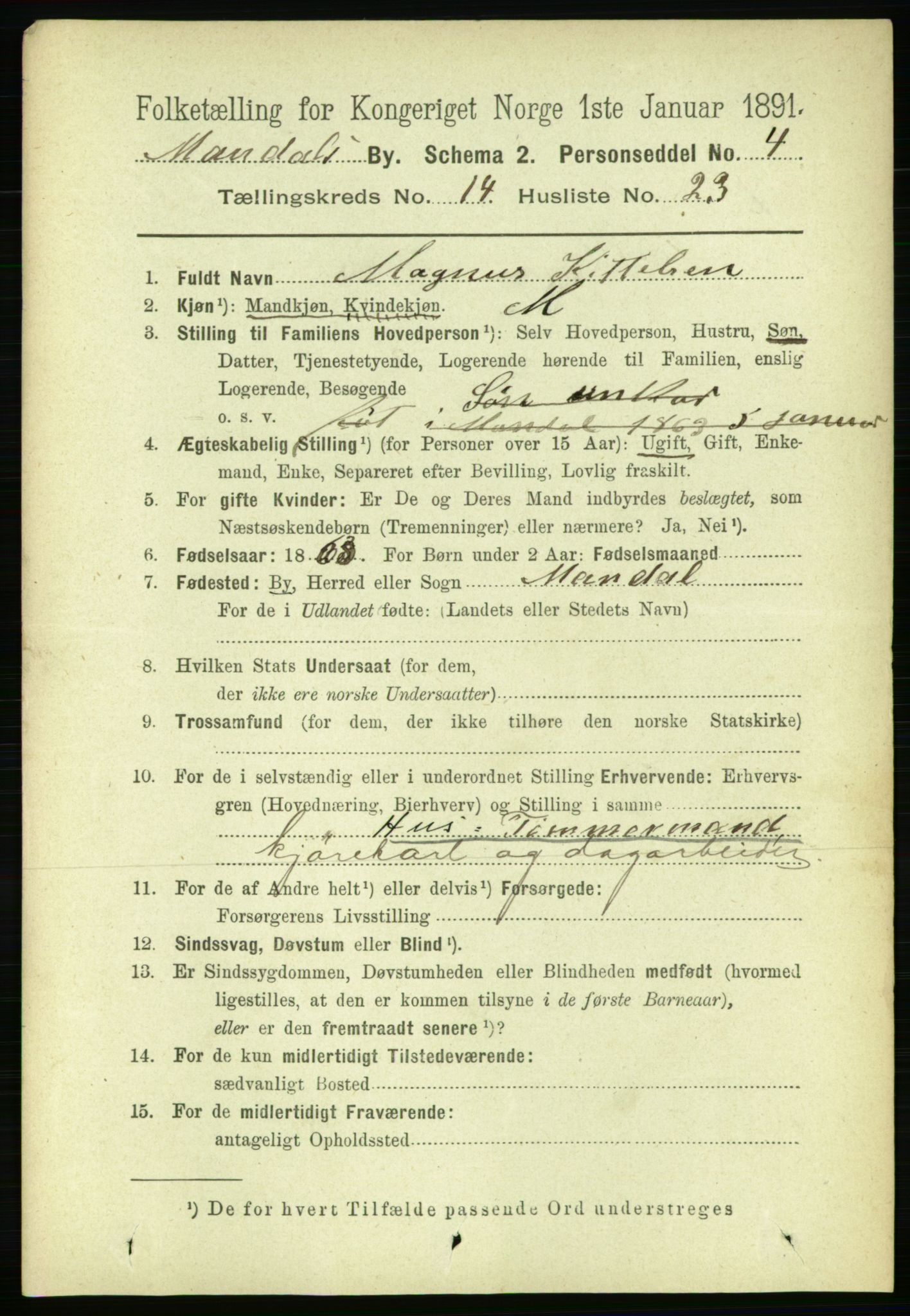 RA, 1891 census for 1002 Mandal, 1891, p. 3286