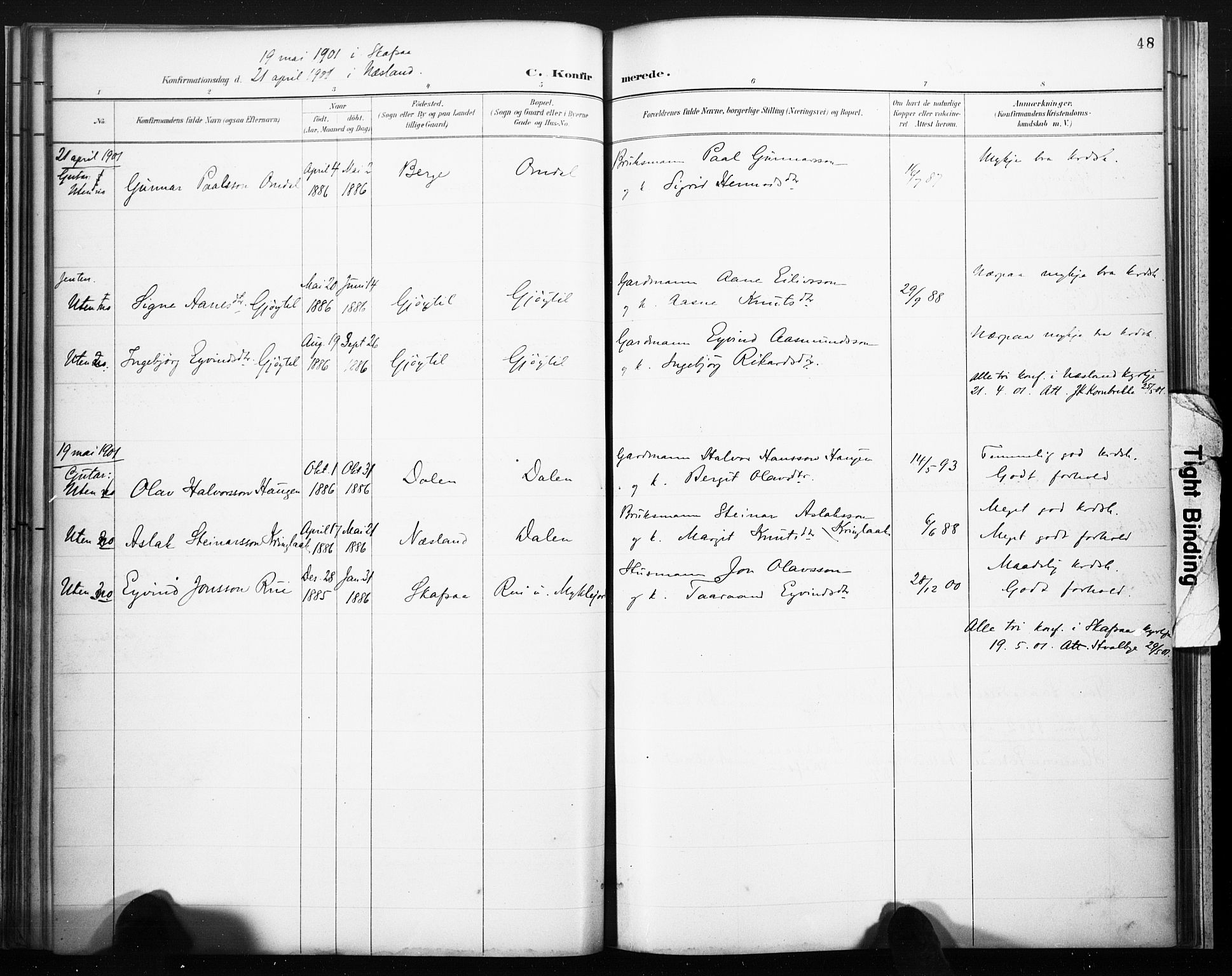 Lårdal kirkebøker, SAKO/A-284/F/Fb/L0002: Parish register (official) no. II 2, 1887-1918, p. 48